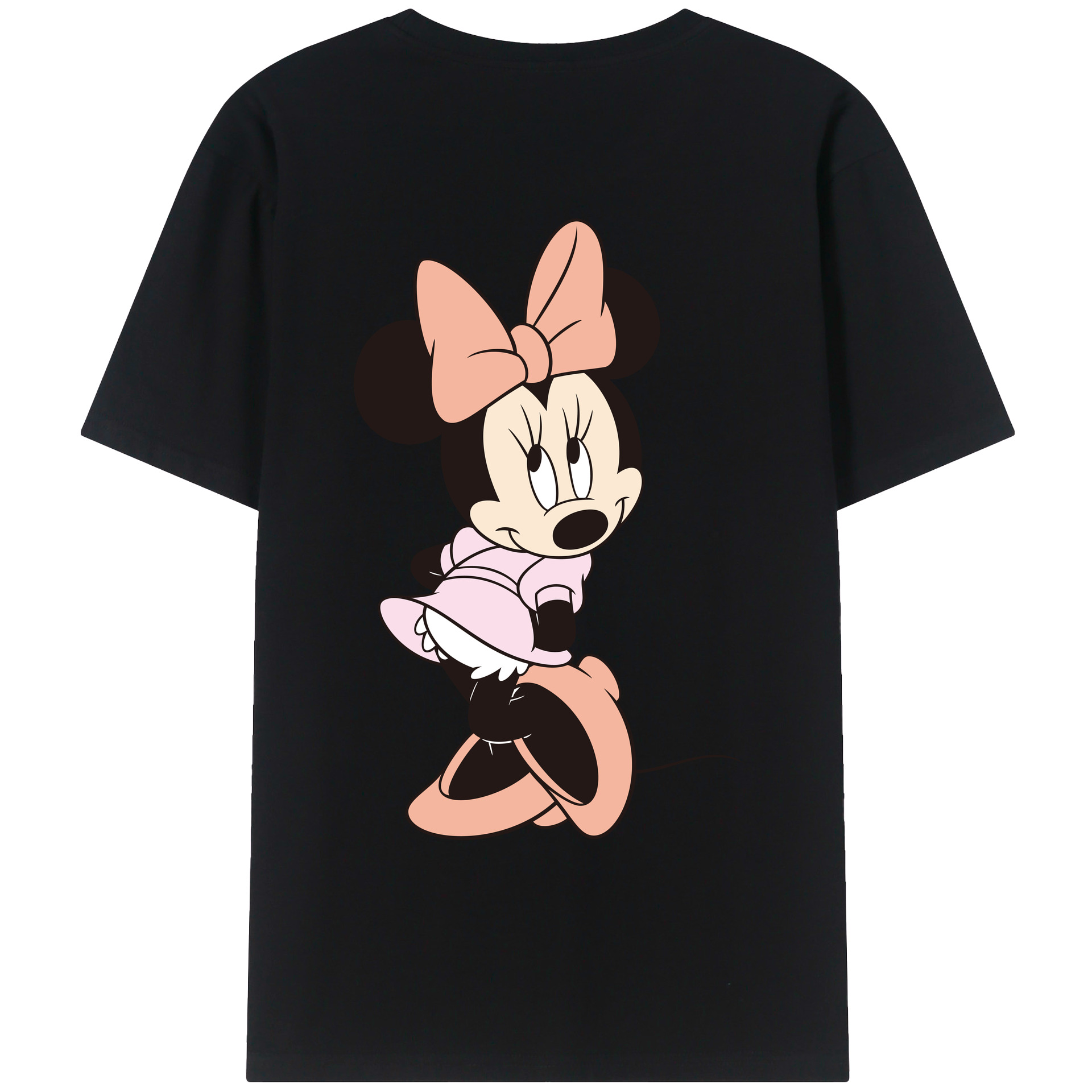 ミッキーマウス Mickey Mouse 綿100％ メンズ半袖Tシャツ（バックプリント） 通気性