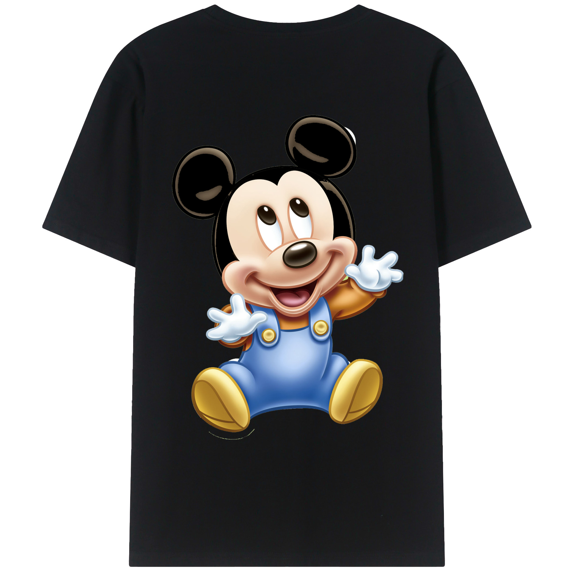 ミッキーマウス Mickey Mouse 綿100％ メンズ半袖Tシャツ（バックプリント） 通気性