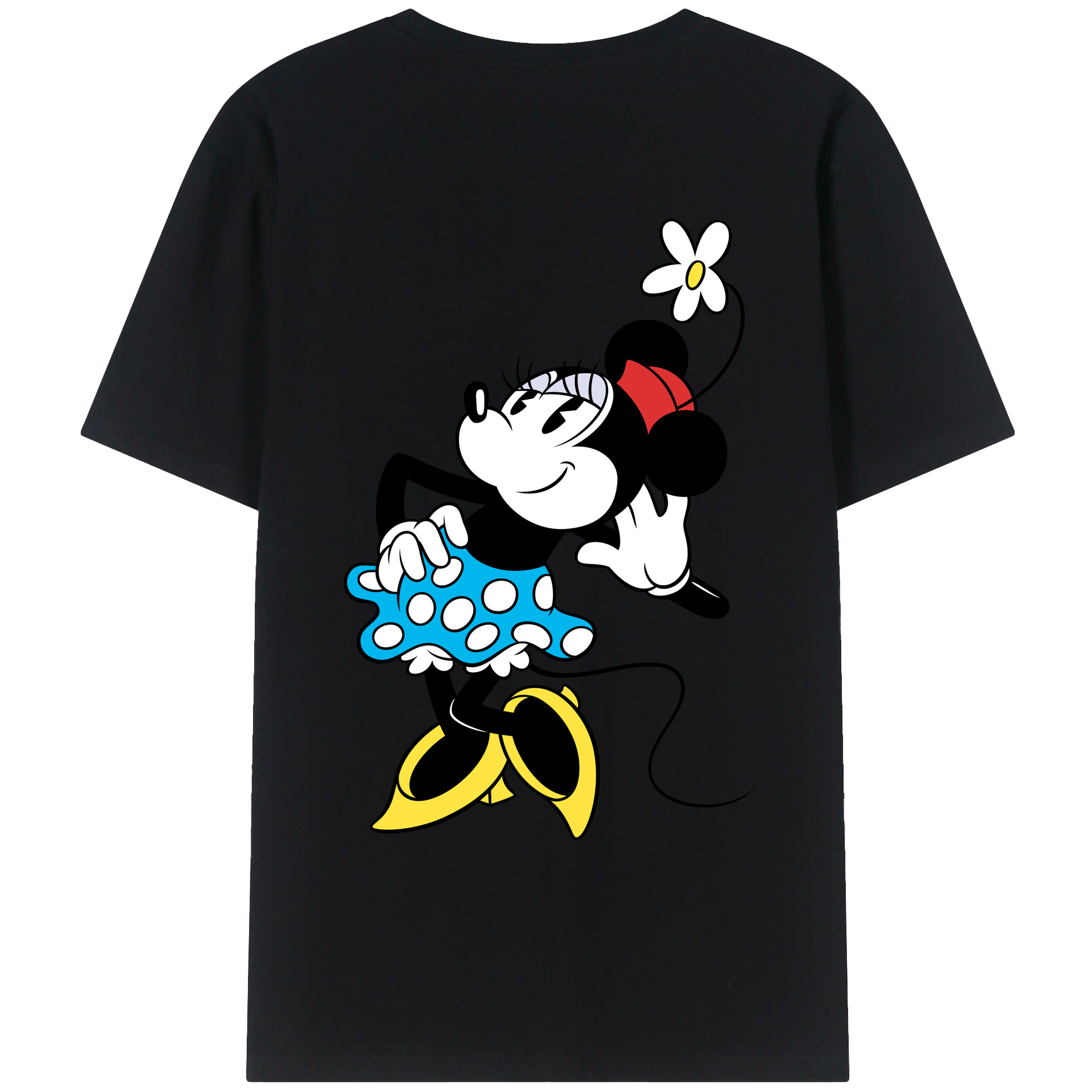 ミッキーマウス Mickey Mouse 綿100％ メンズ半袖Tシャツ（バックプリント） 通気性