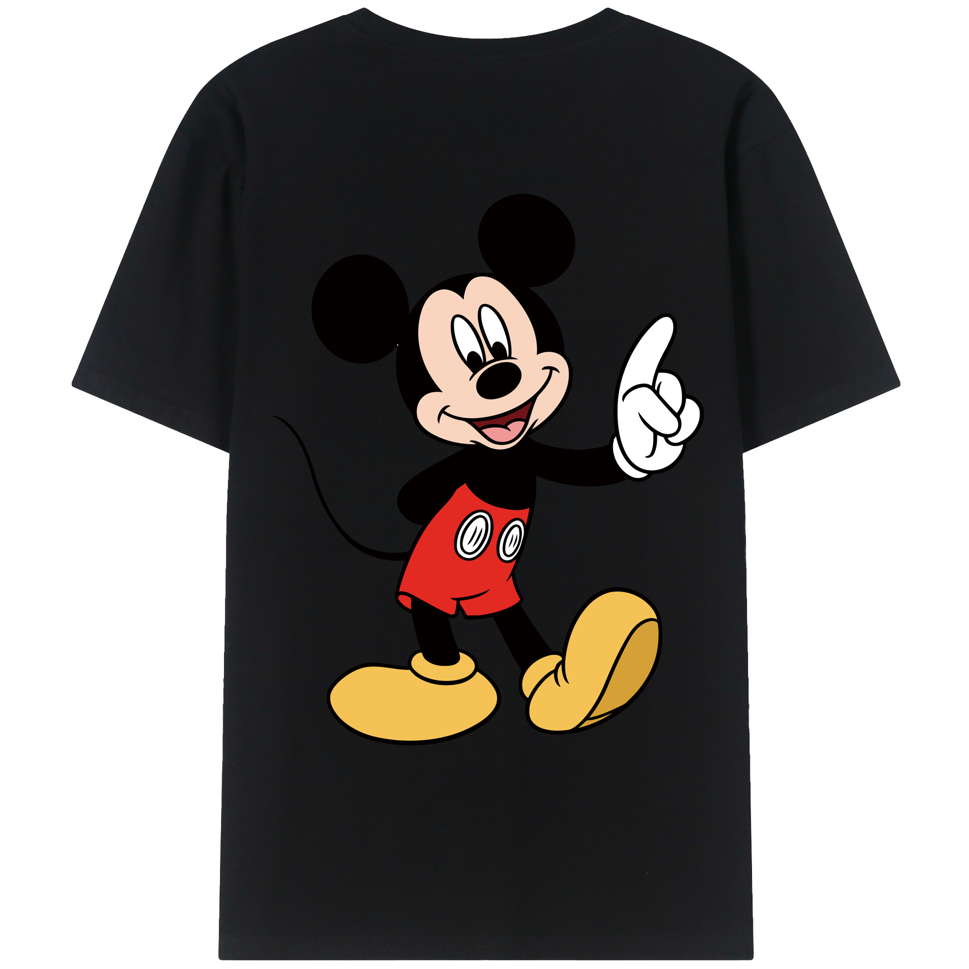 ミッキーマウス Mickey Mouse 綿100％ メンズ半袖Tシャツ（バックプリント） 通気性