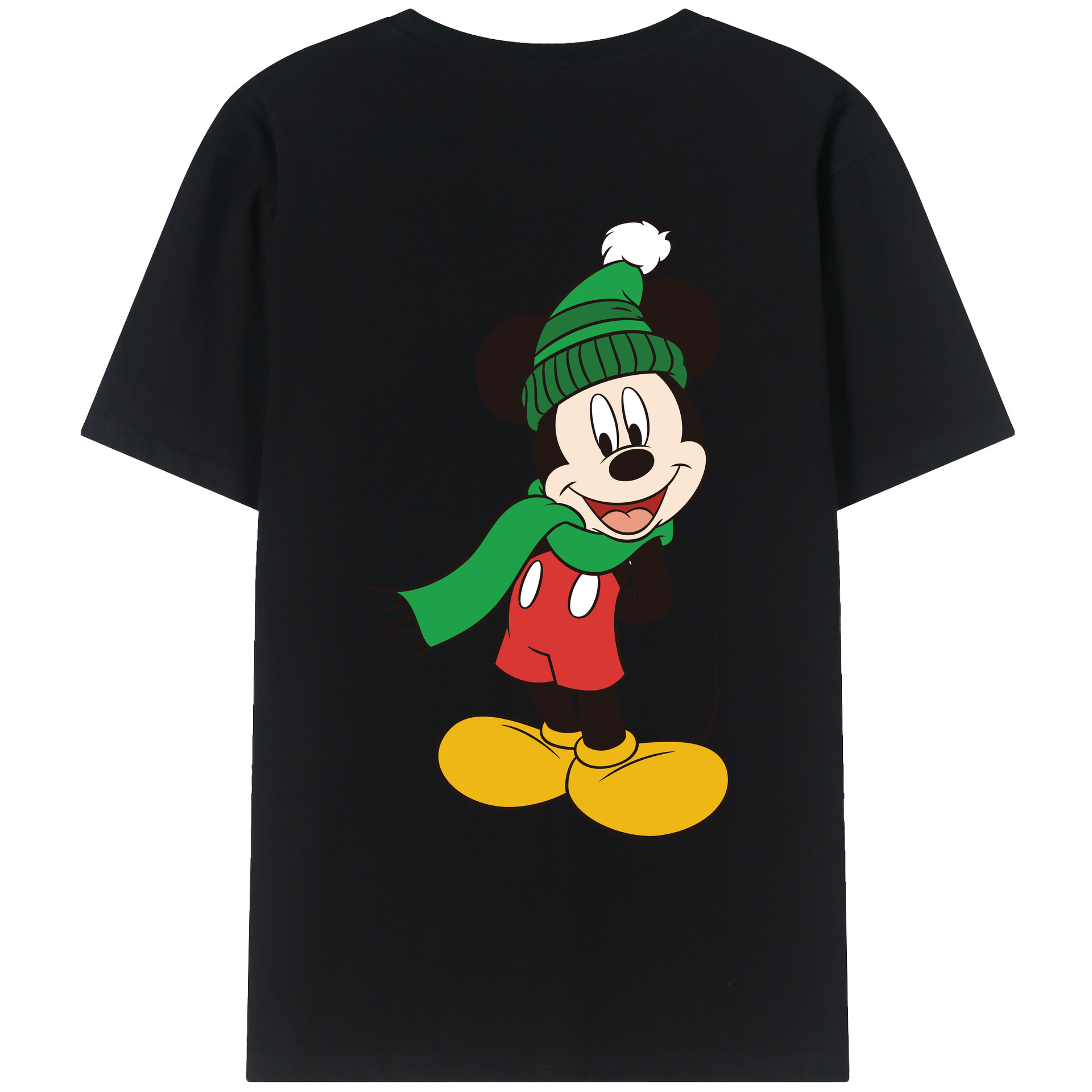 （画像用） ミッキーマウス Mickey Mouse 綿100％ メンズ半袖Tシャツ（バックプリント） 通気性