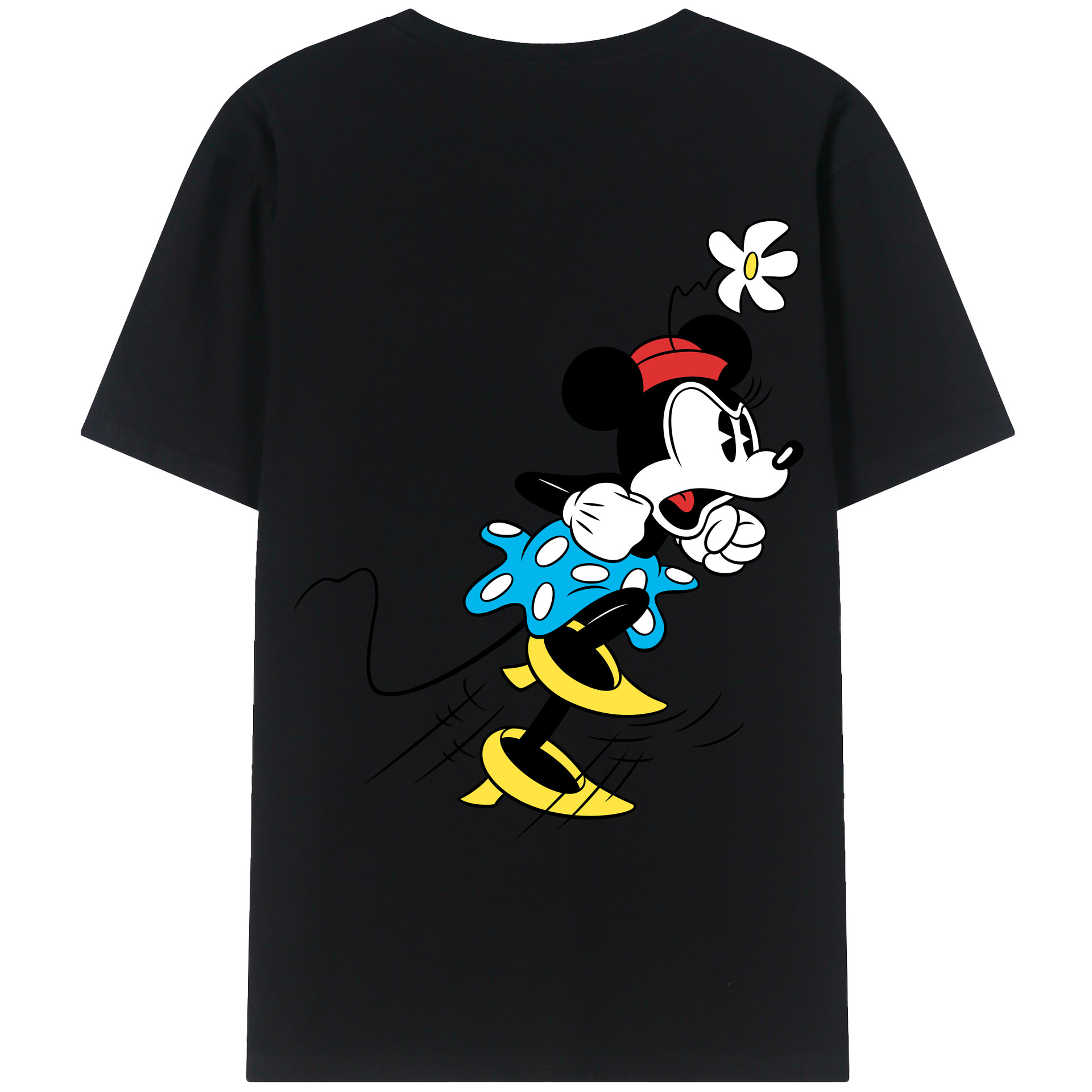 ミッキーマウス Mickey Mouse 綿100％ メンズ半袖Tシャツ（バックプリント） 通気性