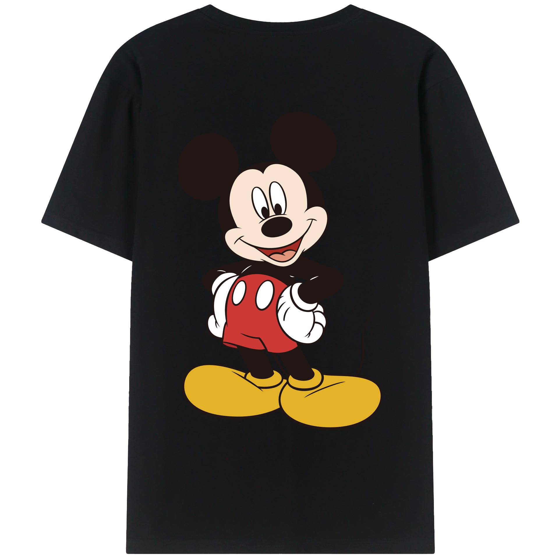 ミッキーマウス Mickey Mouse 綿100％ メンズ半袖Tシャツ（バックプリント） 通気性