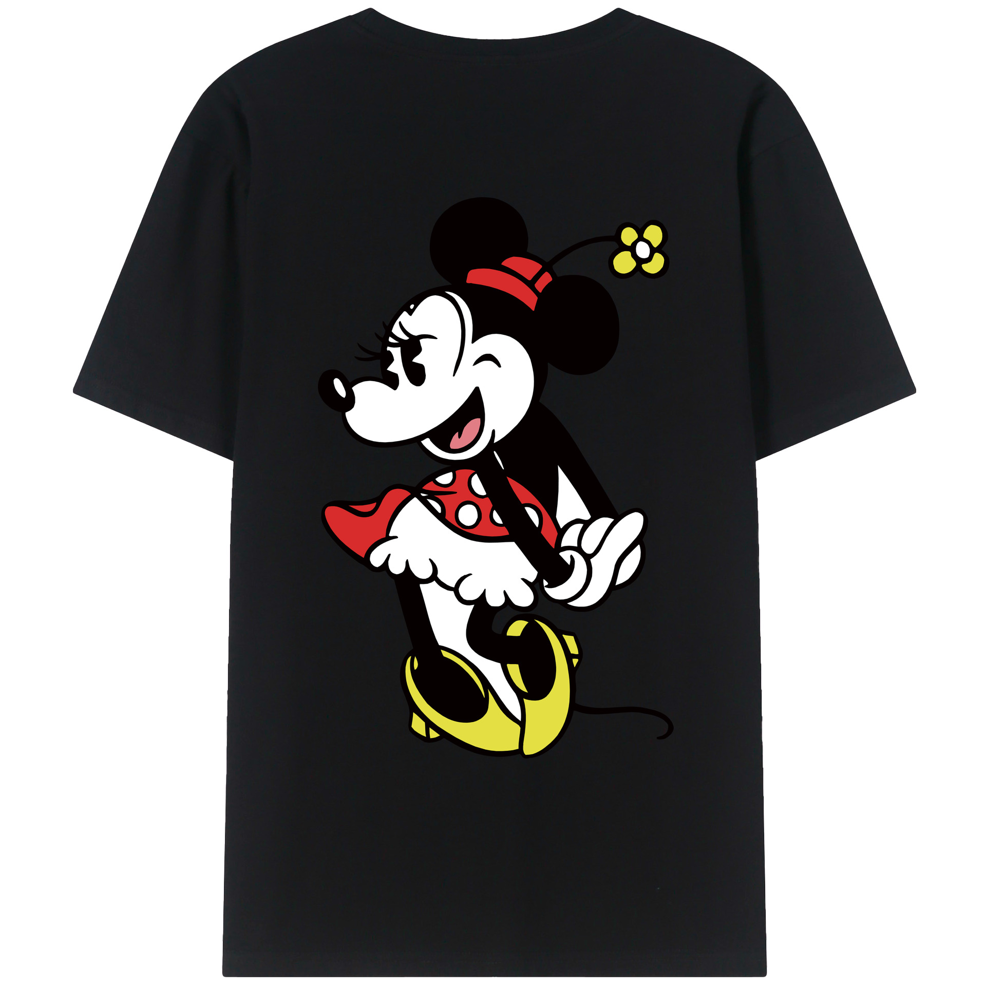 ミッキーマウス Mickey Mouse 綿100％ メンズ半袖Tシャツ（バックプリント） 通気性