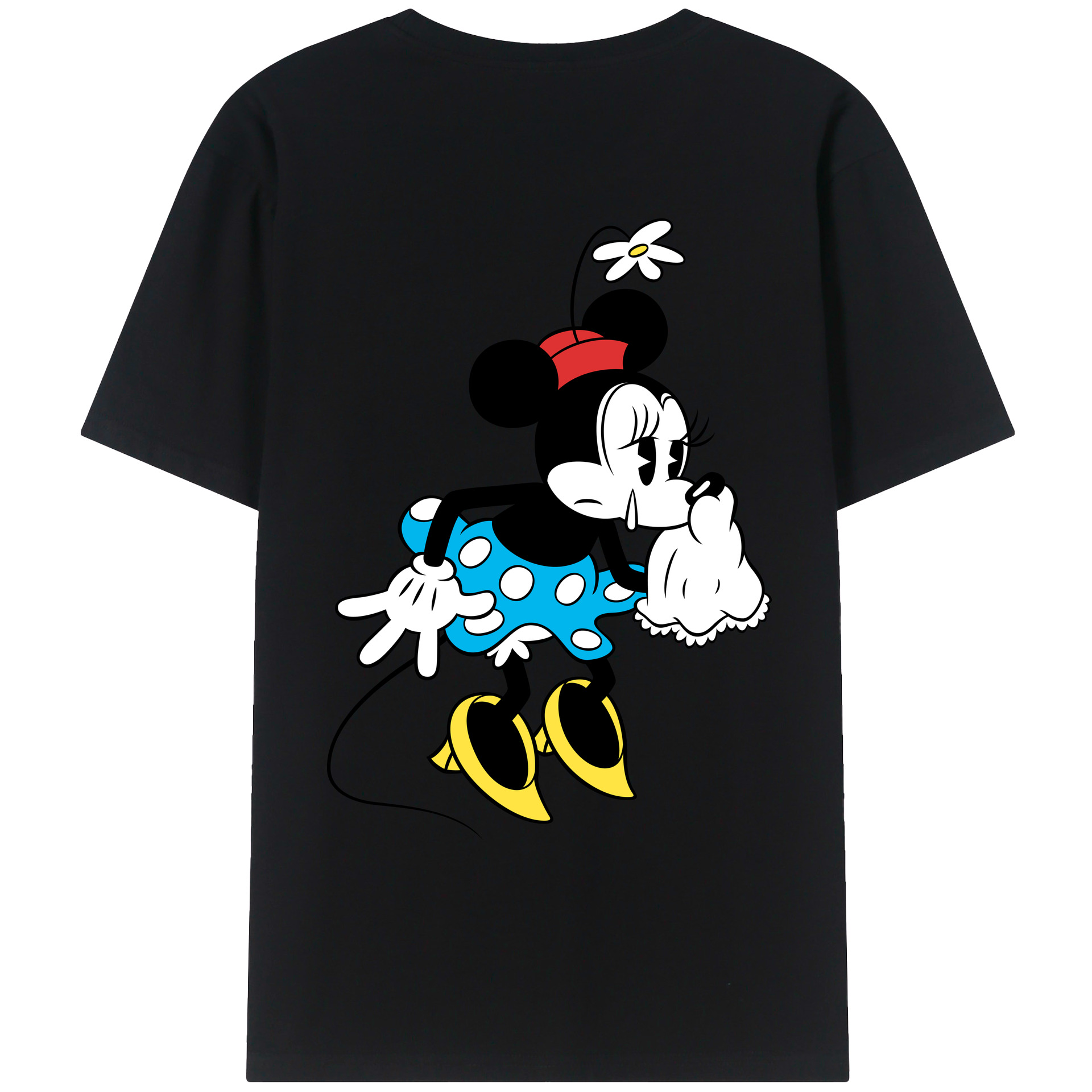 ミッキーマウス Mickey Mouse 綿100％ メンズ半袖Tシャツ（バックプリント） 通気性
