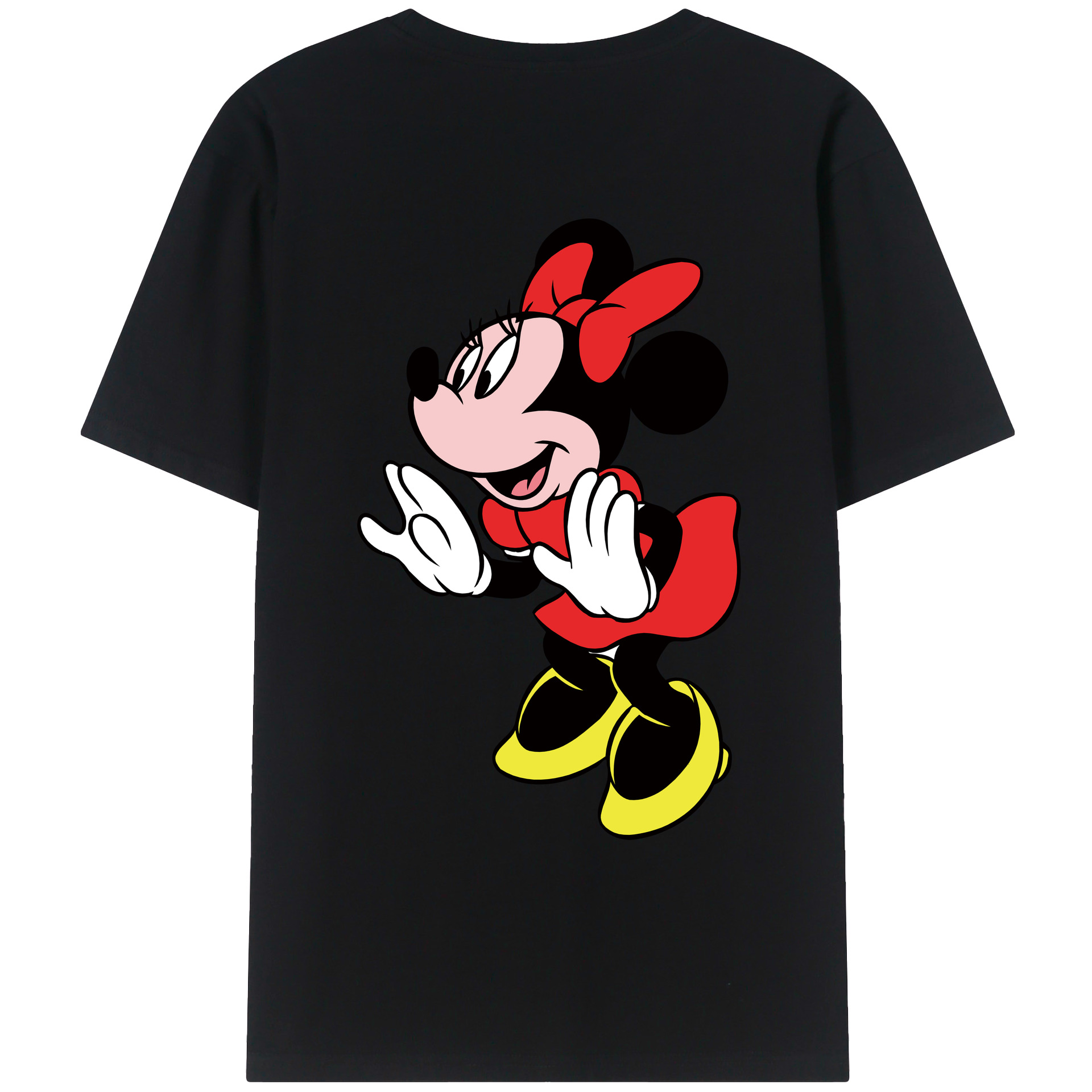 ミッキーマウス Mickey Mouse 綿100％ メンズ半袖Tシャツ（バックプリント） 通気性
