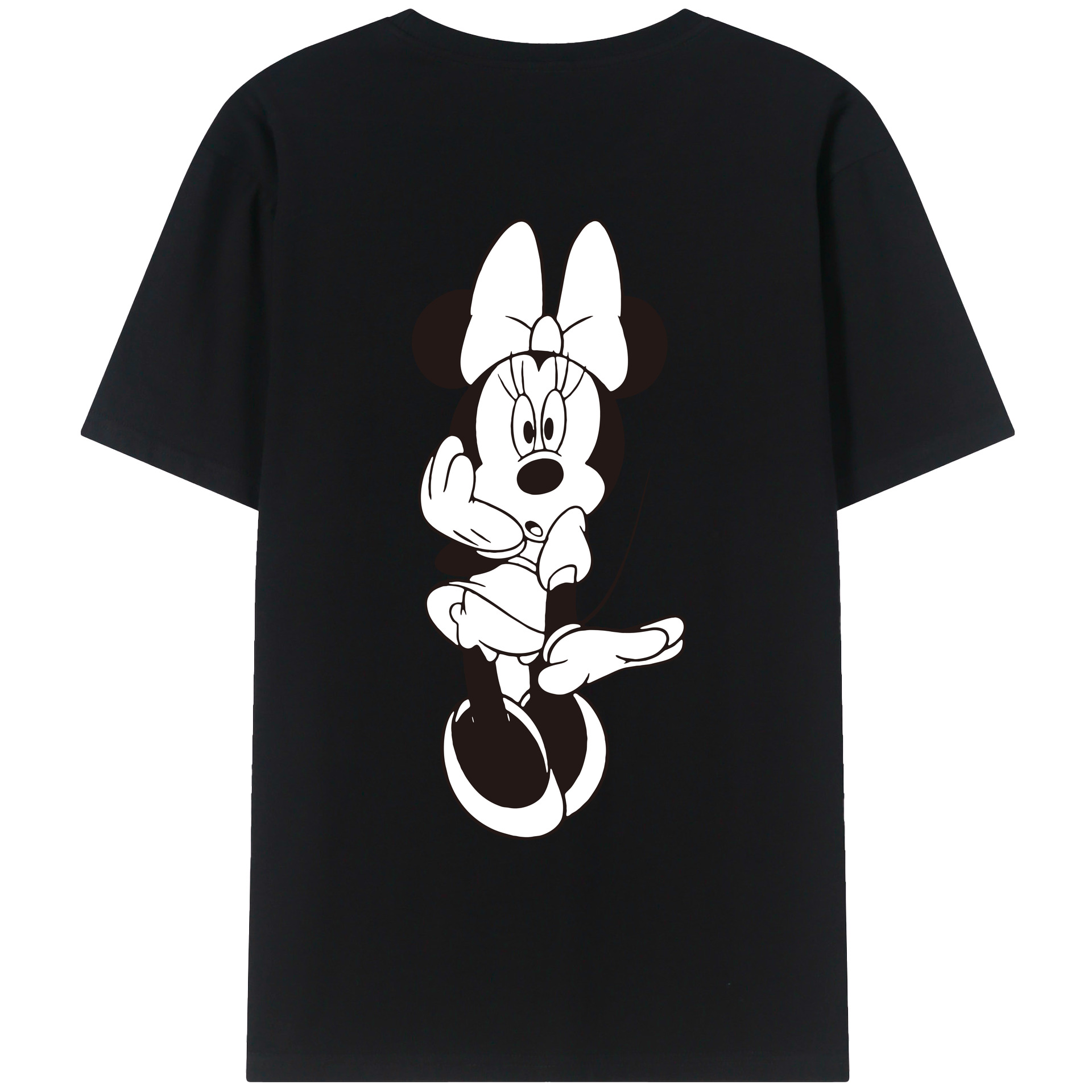 ミッキーマウス Mickey Mouse 綿100％ メンズ半袖Tシャツ（バックプリント） 通気性