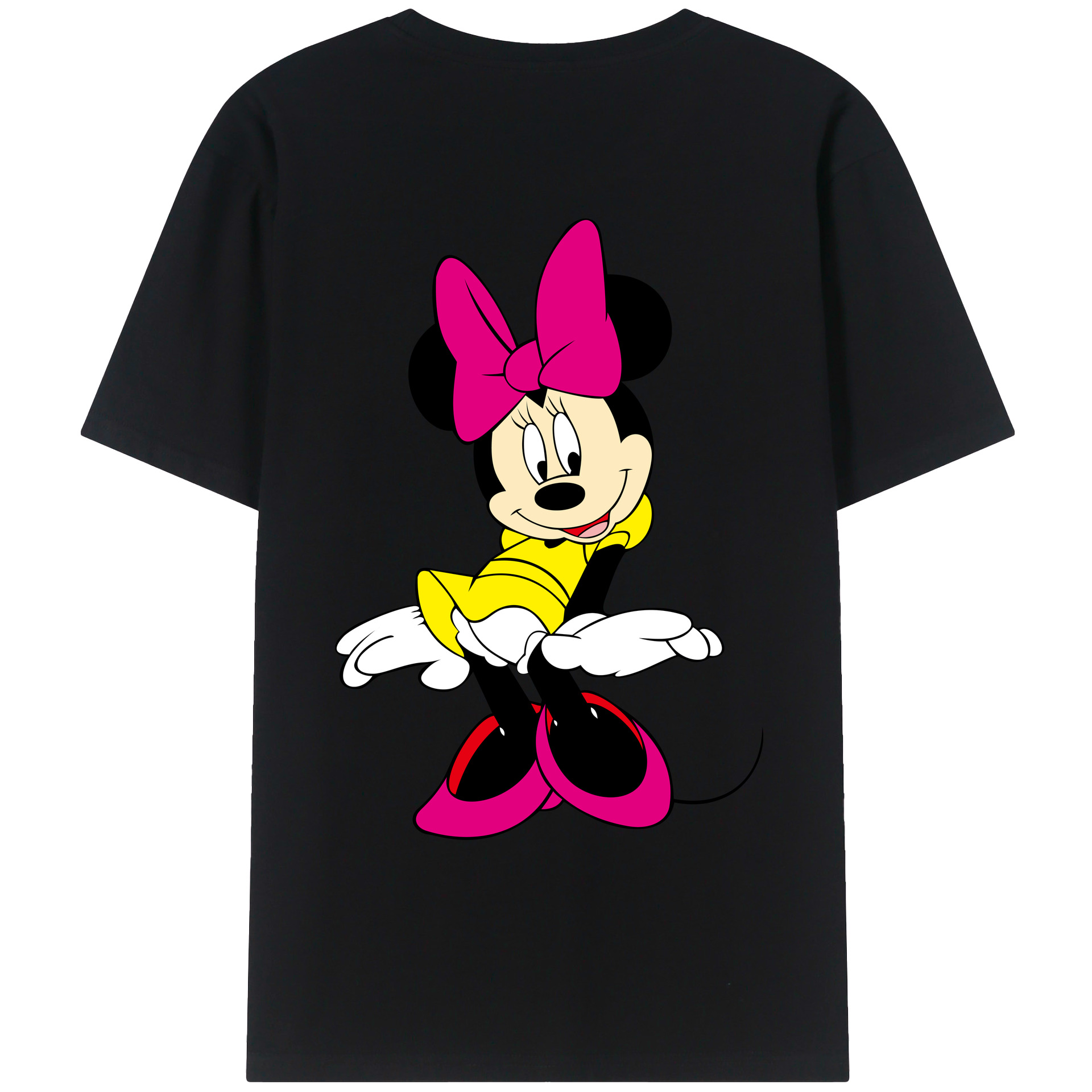 ミッキーマウス Mickey Mouse 綿100％ メンズ半袖Tシャツ（バックプリント） 通気性