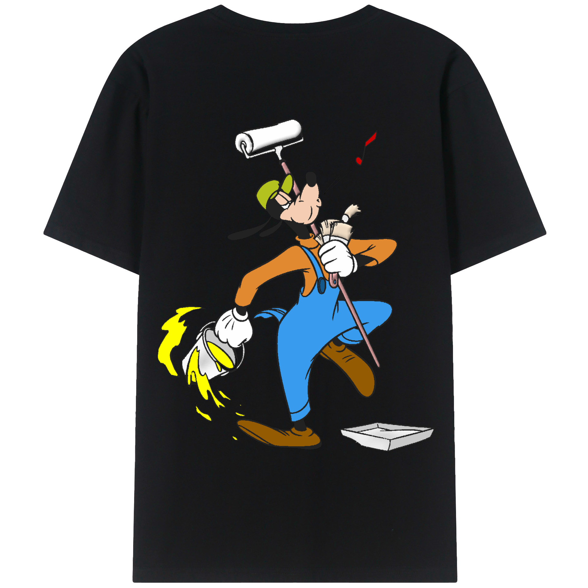 ミッキーマウス Mickey Mouse 綿100％ メンズ半袖Tシャツ（バックプリント） 通気性