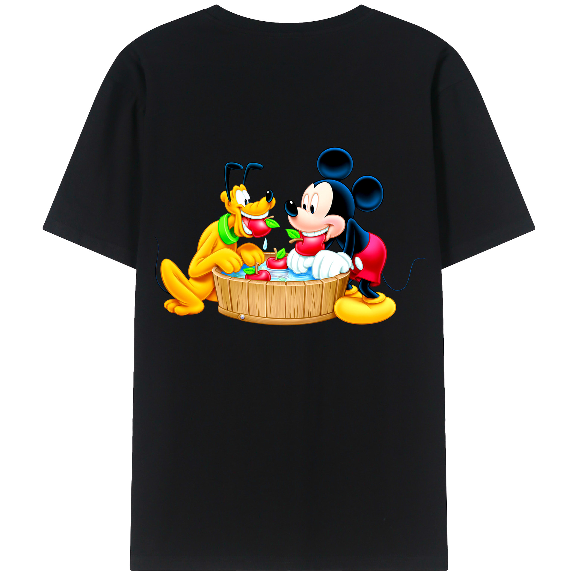 ミッキーマウス Mickey Mouse 綿100％ メンズ半袖Tシャツ（バックプリント） 通気性