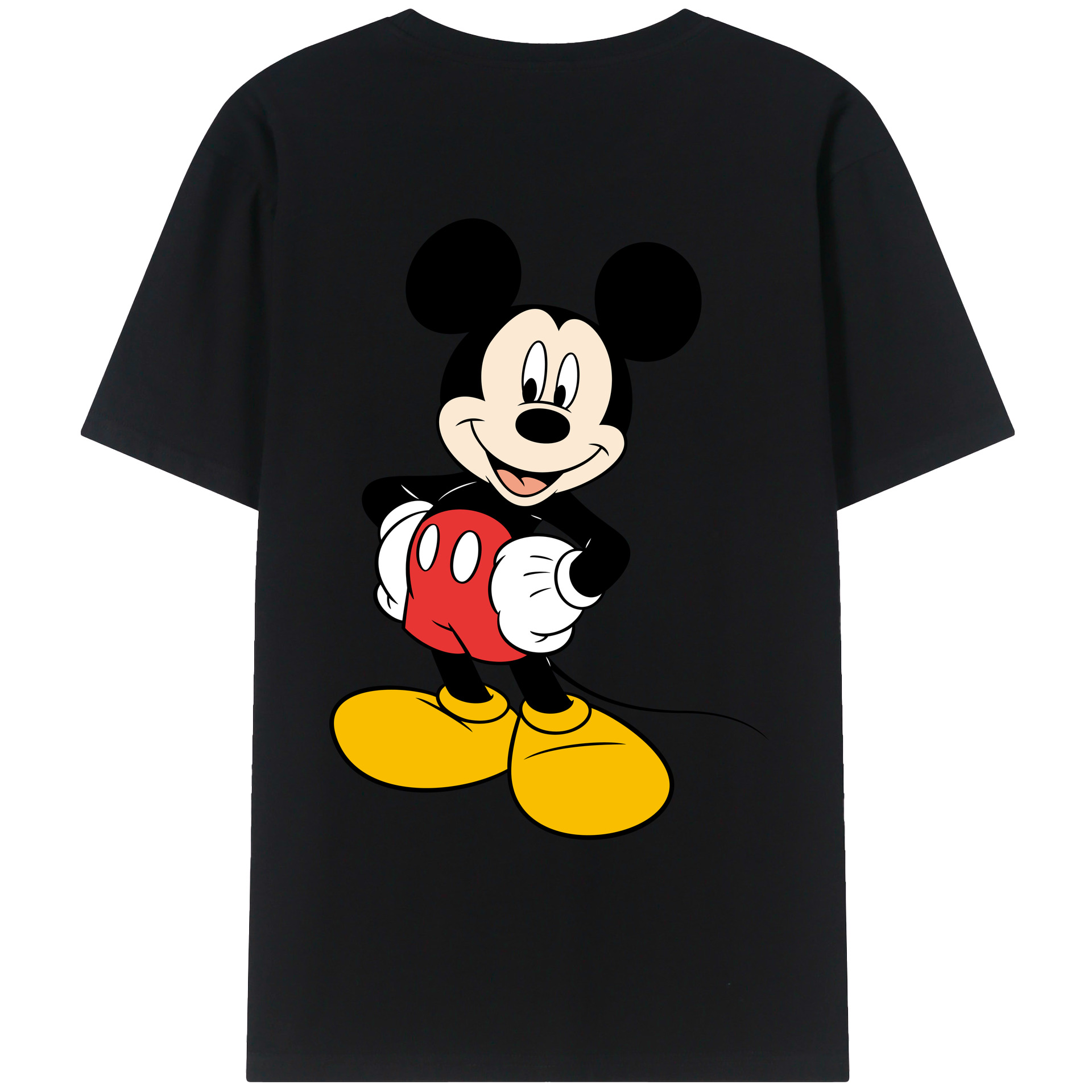 ミッキーマウス Mickey Mouse 綿100％ メンズ半袖Tシャツ（バックプリント） 通気性