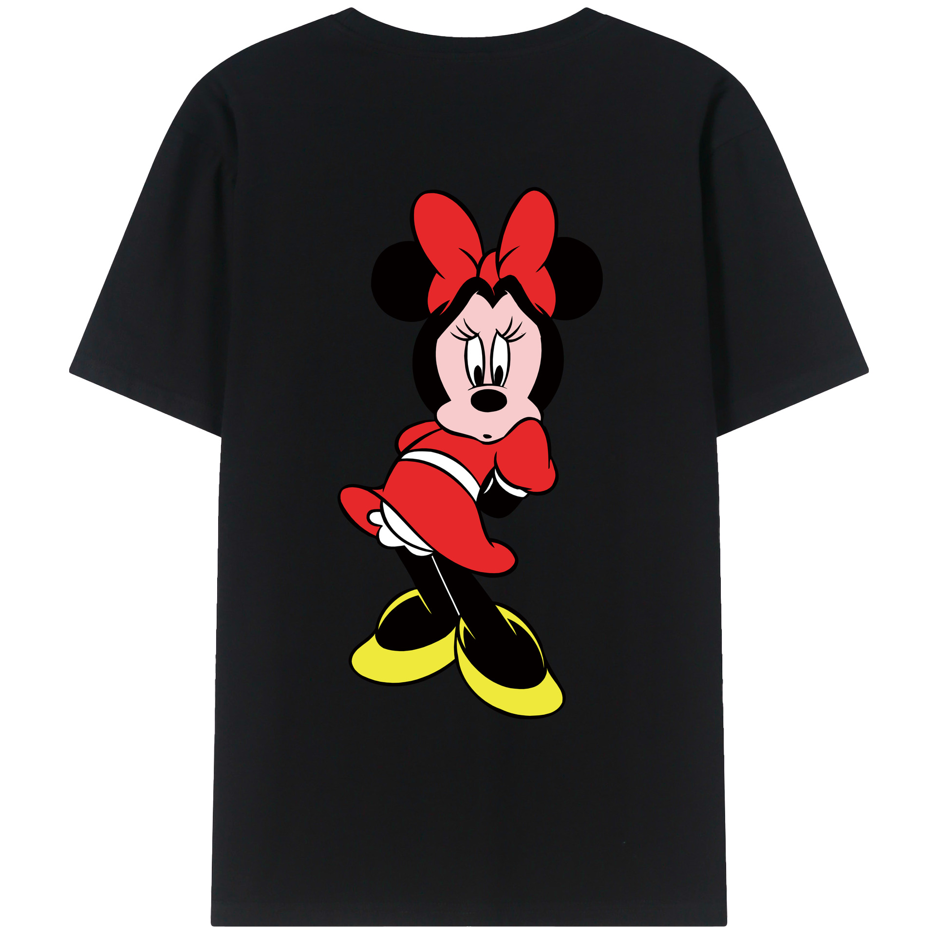 ミッキーマウス Mickey Mouse 綿100％ メンズ半袖Tシャツ（バックプリント） 通気性