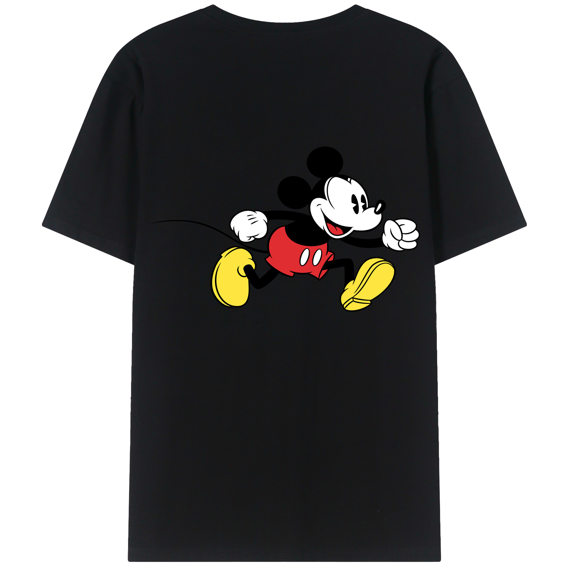 （画像用） ミッキーマウス Mickey Mouse 綿100％ メンズ半袖Tシャツ（バックプリント） 通気性