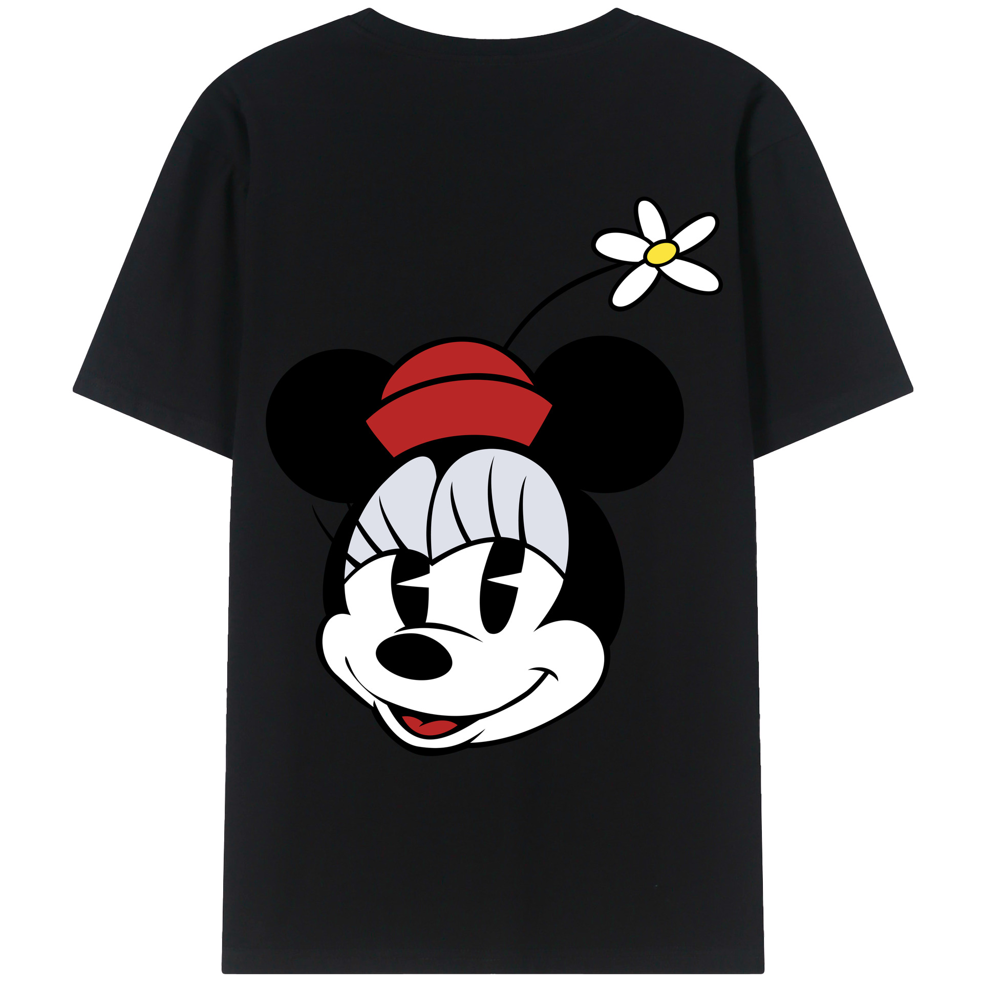 ミッキーマウス Mickey Mouse 綿100％ メンズ半袖Tシャツ（バックプリント） 通気性