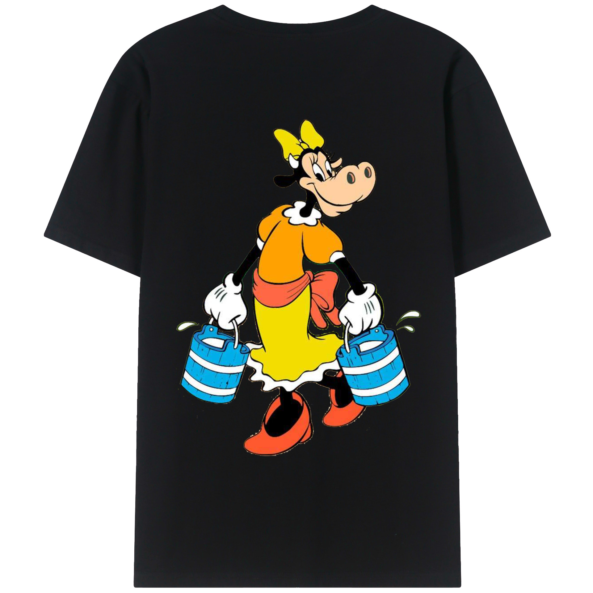 ミッキーマウス Mickey Mouse 綿100％ メンズ半袖Tシャツ（バックプリント） 通気性