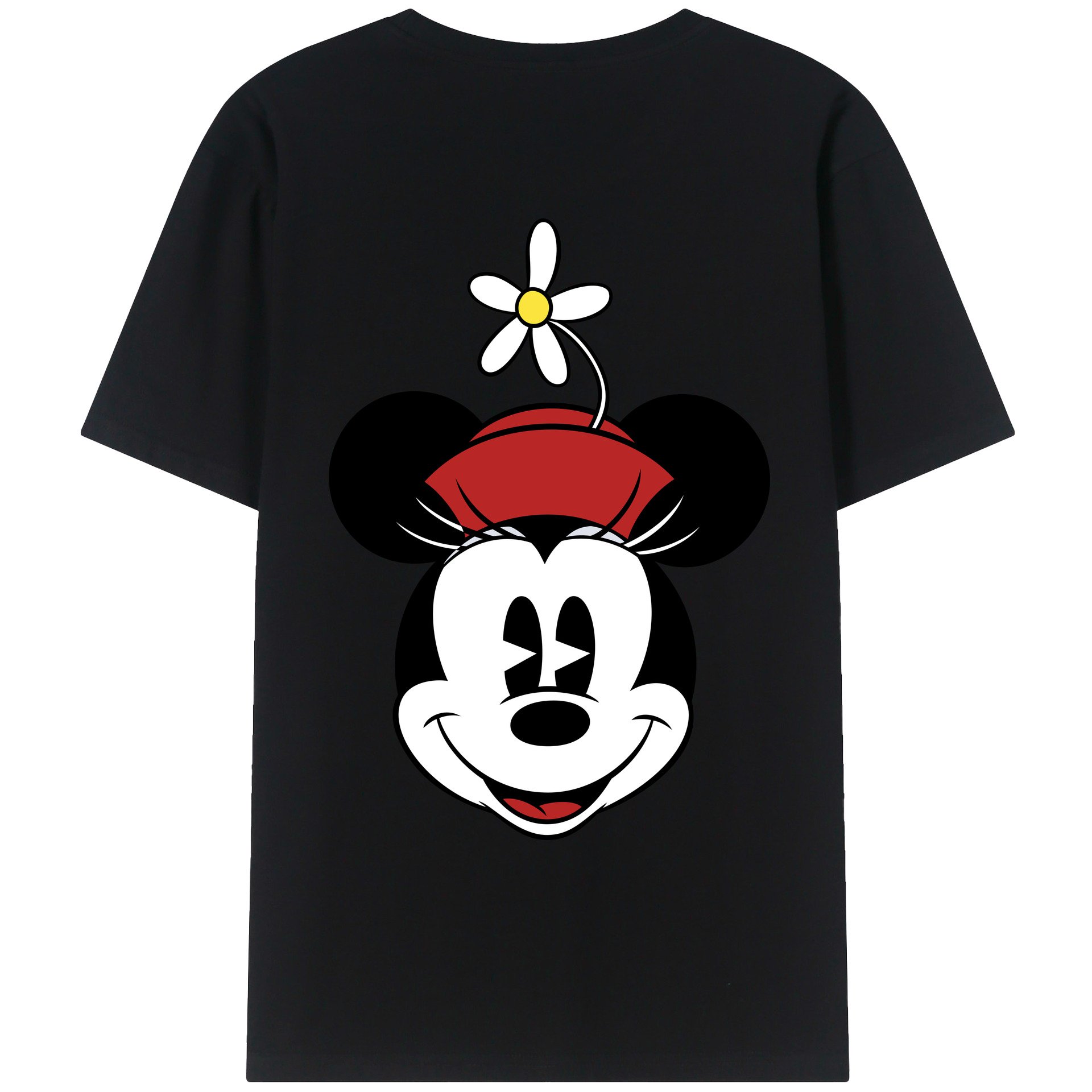 ミッキーマウス Mickey Mouse 綿100％ メンズ半袖Tシャツ（バックプリント） 通気性