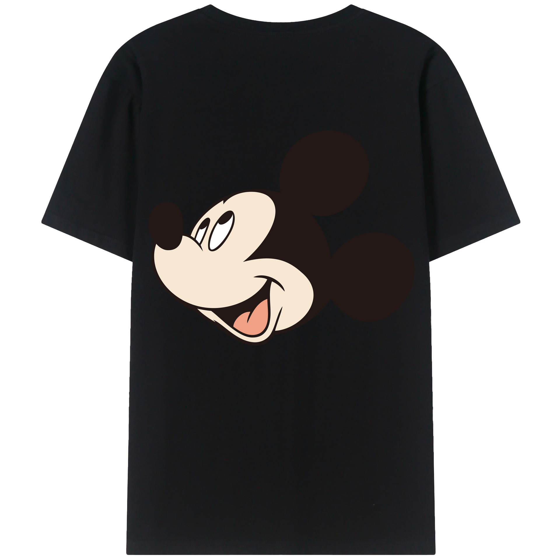 ミッキーマウス Mickey Mouse 綿100％ メンズ半袖Tシャツ（バックプリント） 通気性
