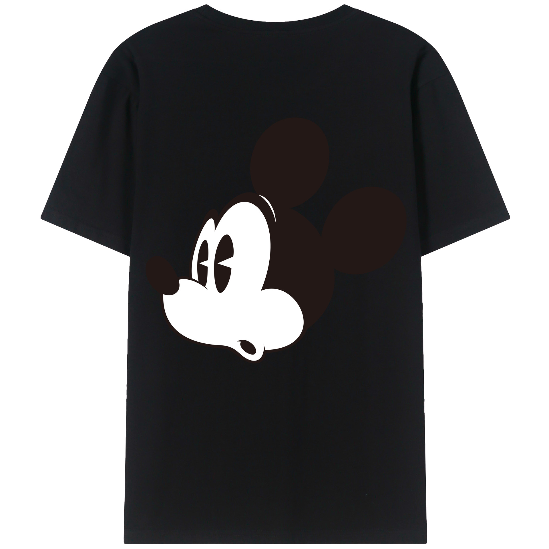 ミッキーマウス Mickey Mouse 綿100％ メンズ半袖Tシャツ（バックプリント） 通気性