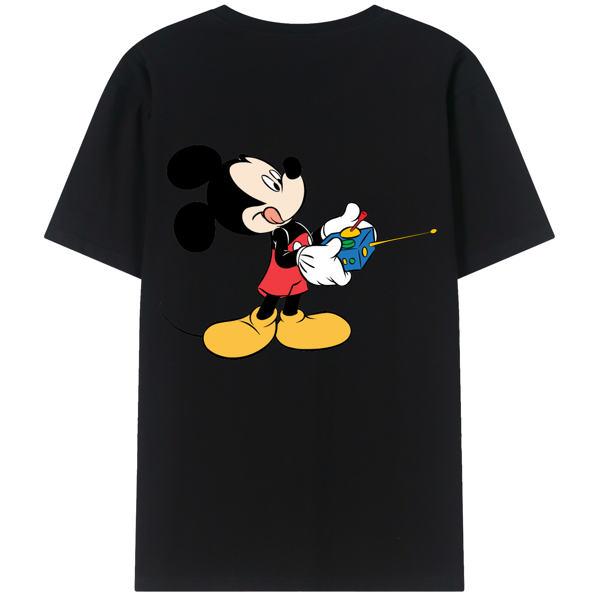 ミッキーマウス Mickey Mouse 綿100％ メンズ半袖Tシャツ（バックプリント） 通気性