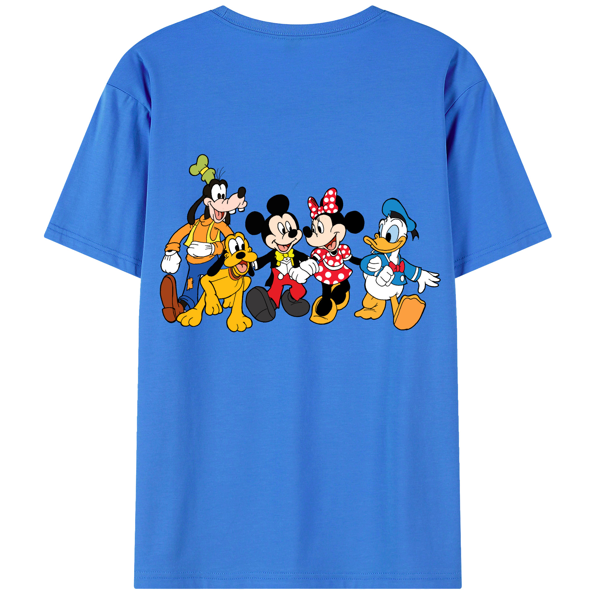 （画像用） ミッキーマウス Mickey Mouse 綿100％ メンズ半袖Tシャツ（バックプリント） 通気性