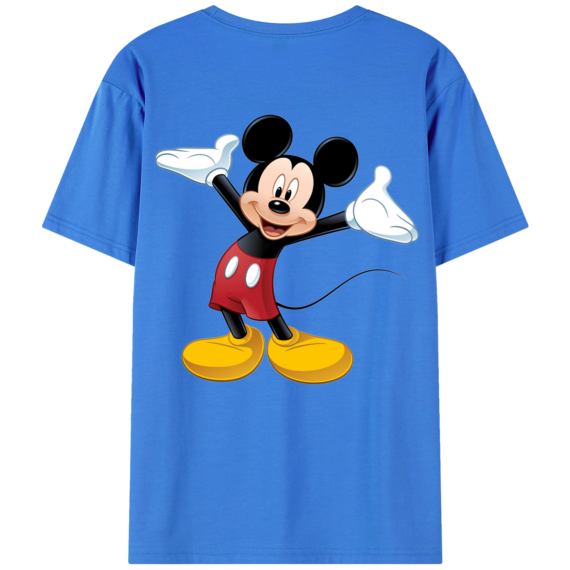 （画像用） ミッキーマウス Mickey Mouse 綿100％ メンズ半袖Tシャツ（バックプリント） 通気性