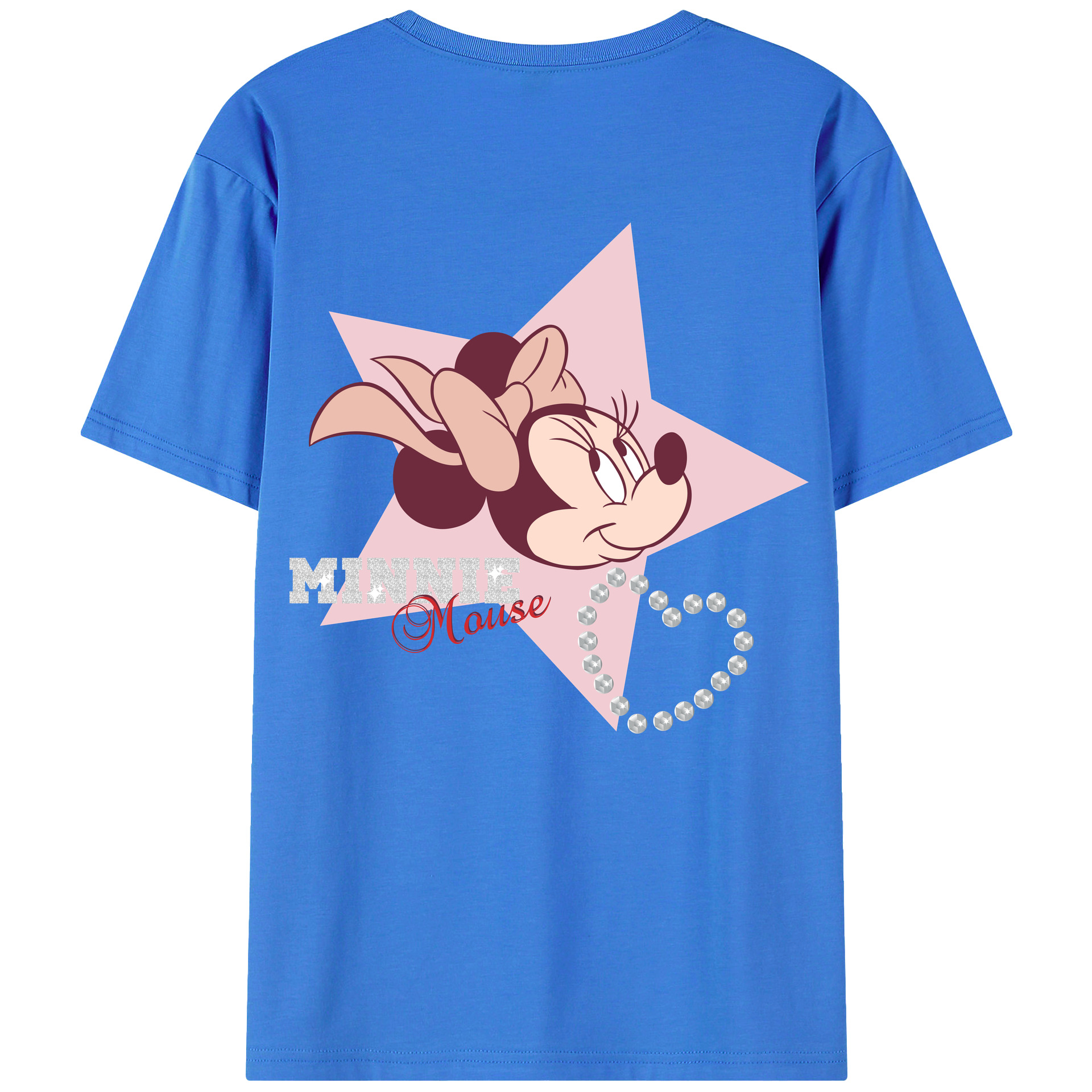ミッキーマウス Mickey Mouse 綿100％ メンズ半袖Tシャツ（バックプリント） 通気性