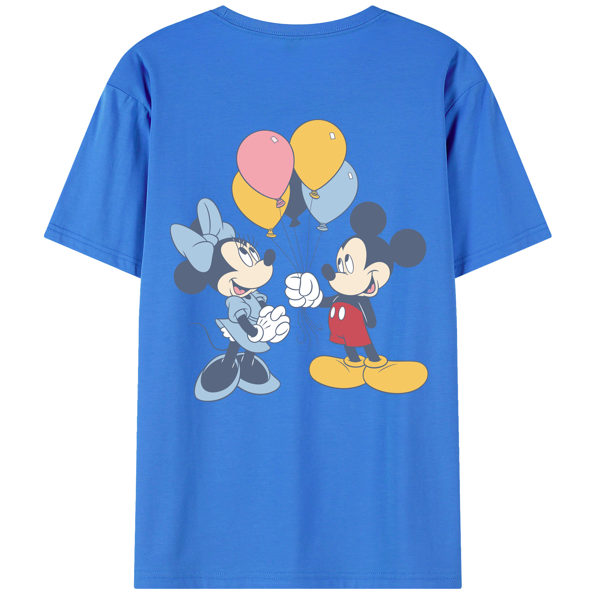 ミッキーマウス Mickey Mouse 綿100％ メンズ半袖Tシャツ（バックプリント） 通気性