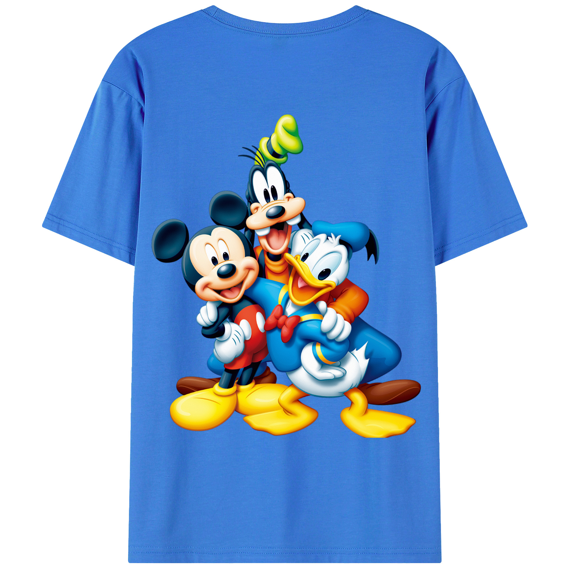 ミッキーマウス Mickey Mouse 綿100％ メンズ半袖Tシャツ（バックプリント） 通気性
