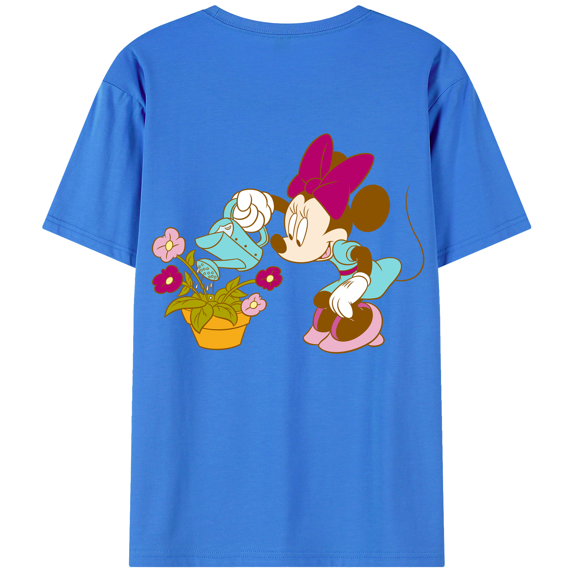 ミッキーマウス Mickey Mouse 綿100％ メンズ半袖Tシャツ（バックプリント） 通気性