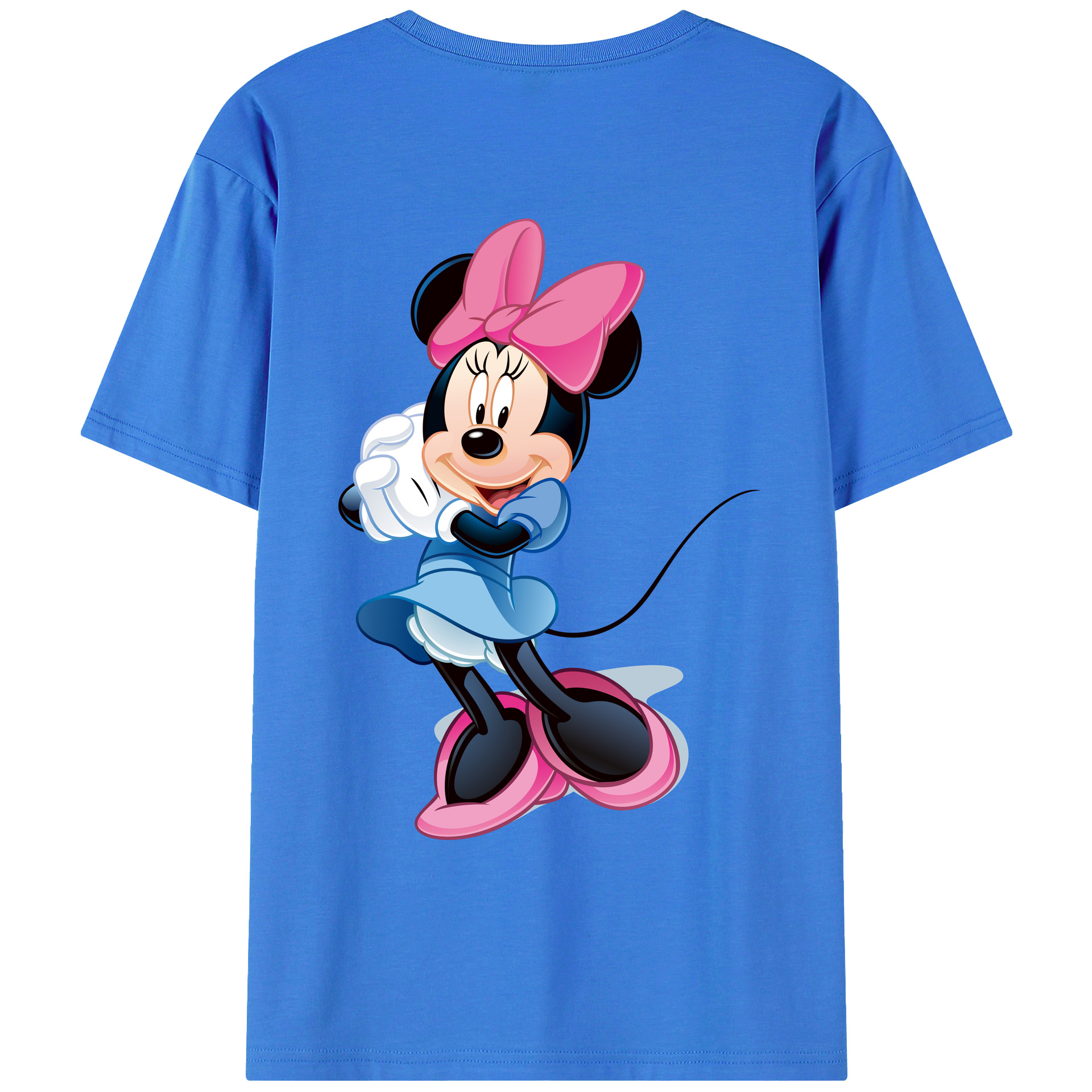 ミッキーマウス Mickey Mouse 綿100％ メンズ半袖Tシャツ（バックプリント） 通気性