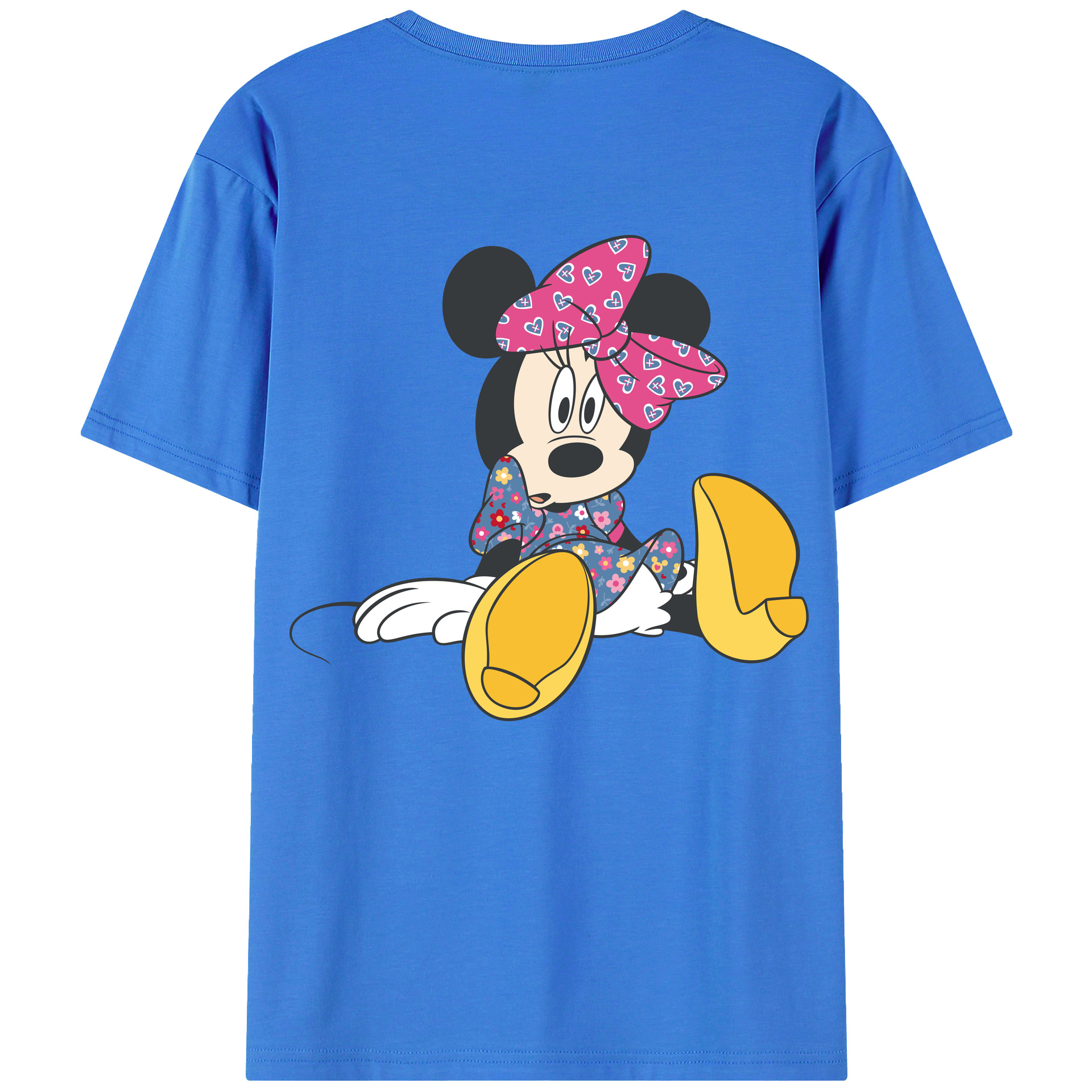 ミッキーマウス Mickey Mouse 綿100％ メンズ半袖Tシャツ（バックプリント） 通気性
