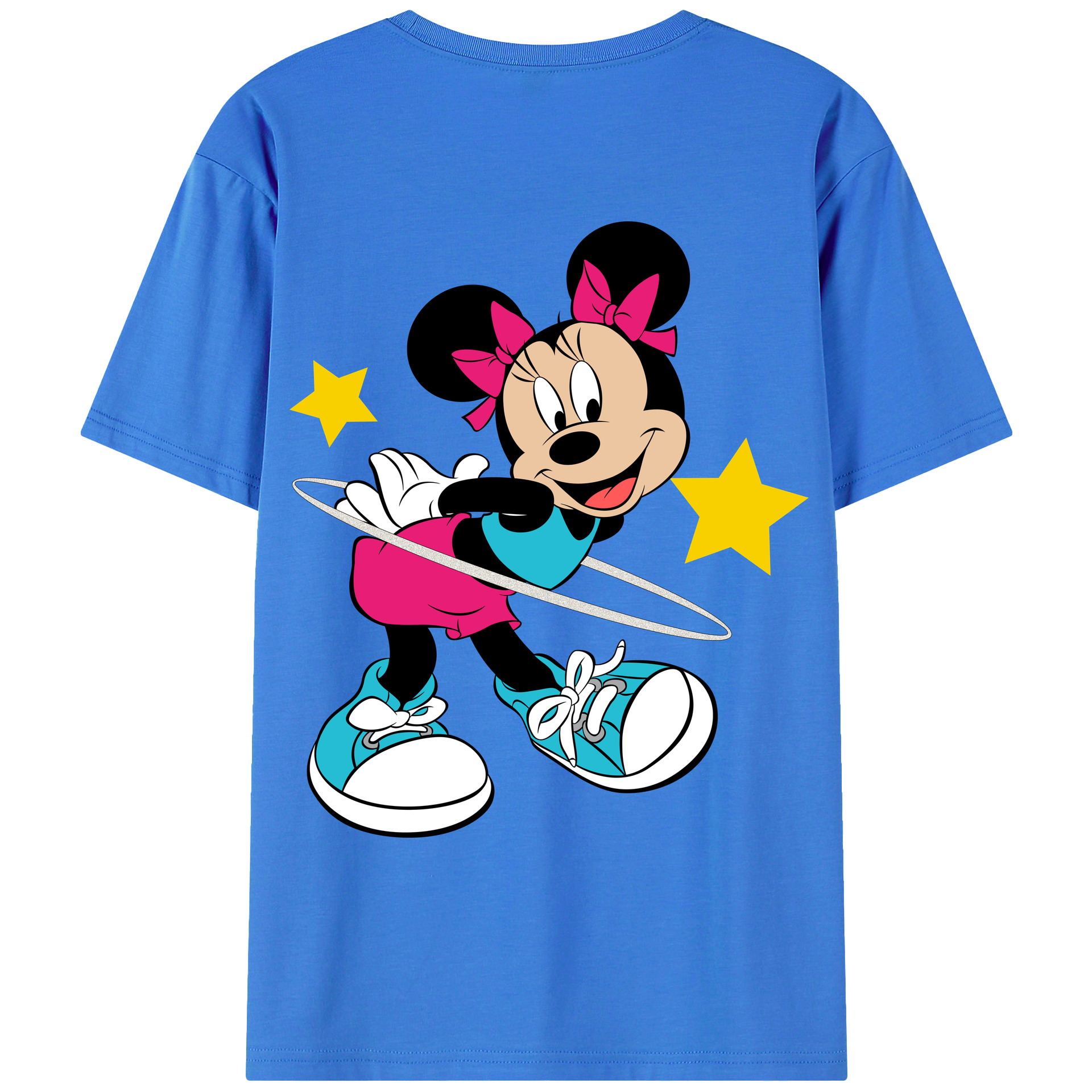 ミッキーマウス Mickey Mouse 綿100％ メンズ半袖Tシャツ（バックプリント） 通気性