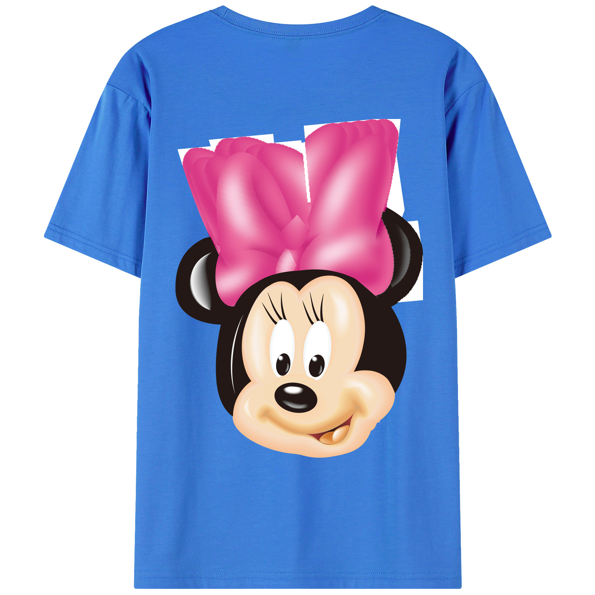 ミッキーマウス Mickey Mouse 綿100％ メンズ半袖Tシャツ（バックプリント） 通気性