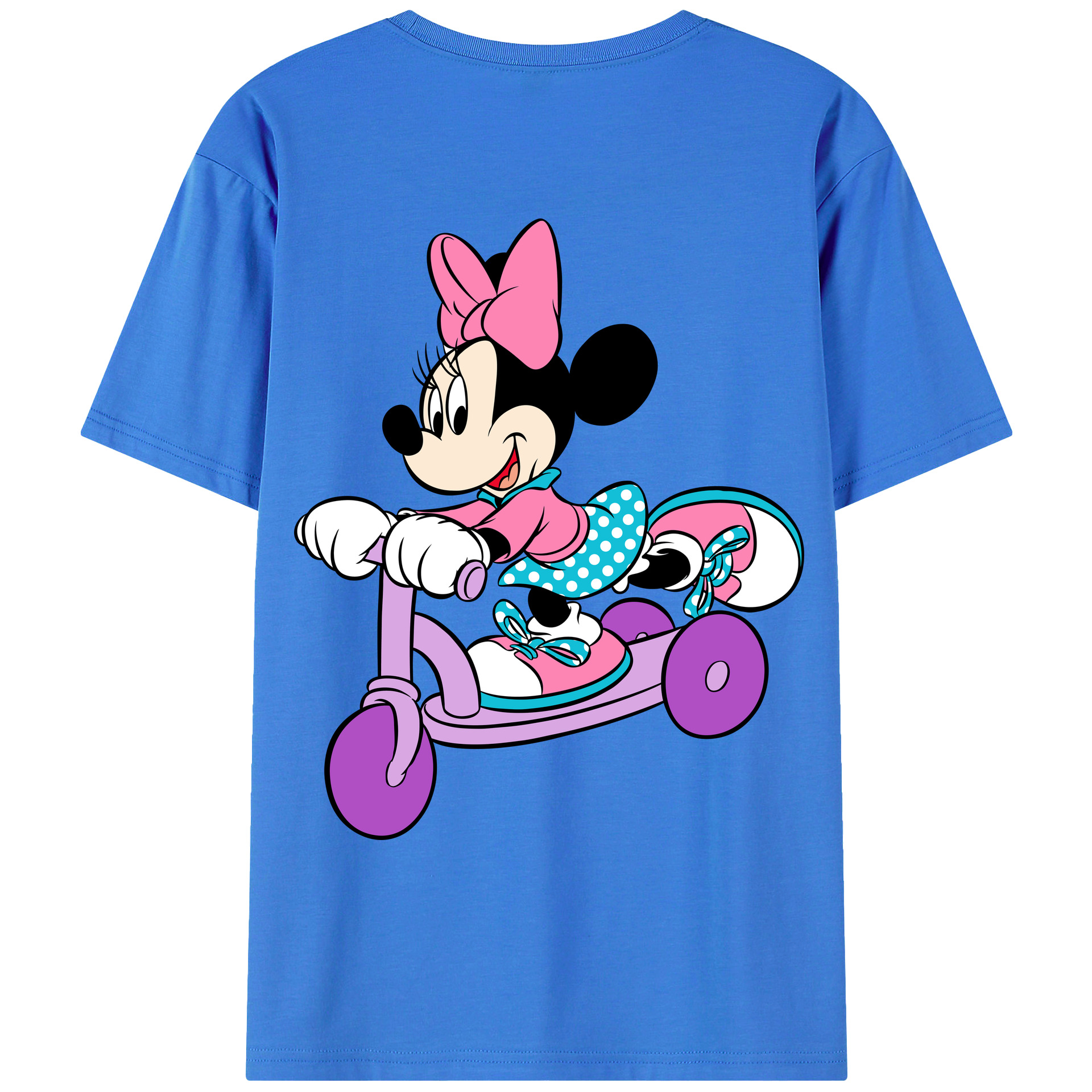 ミッキーマウス Mickey Mouse 綿100％ メンズ半袖Tシャツ（バックプリント） 通気性