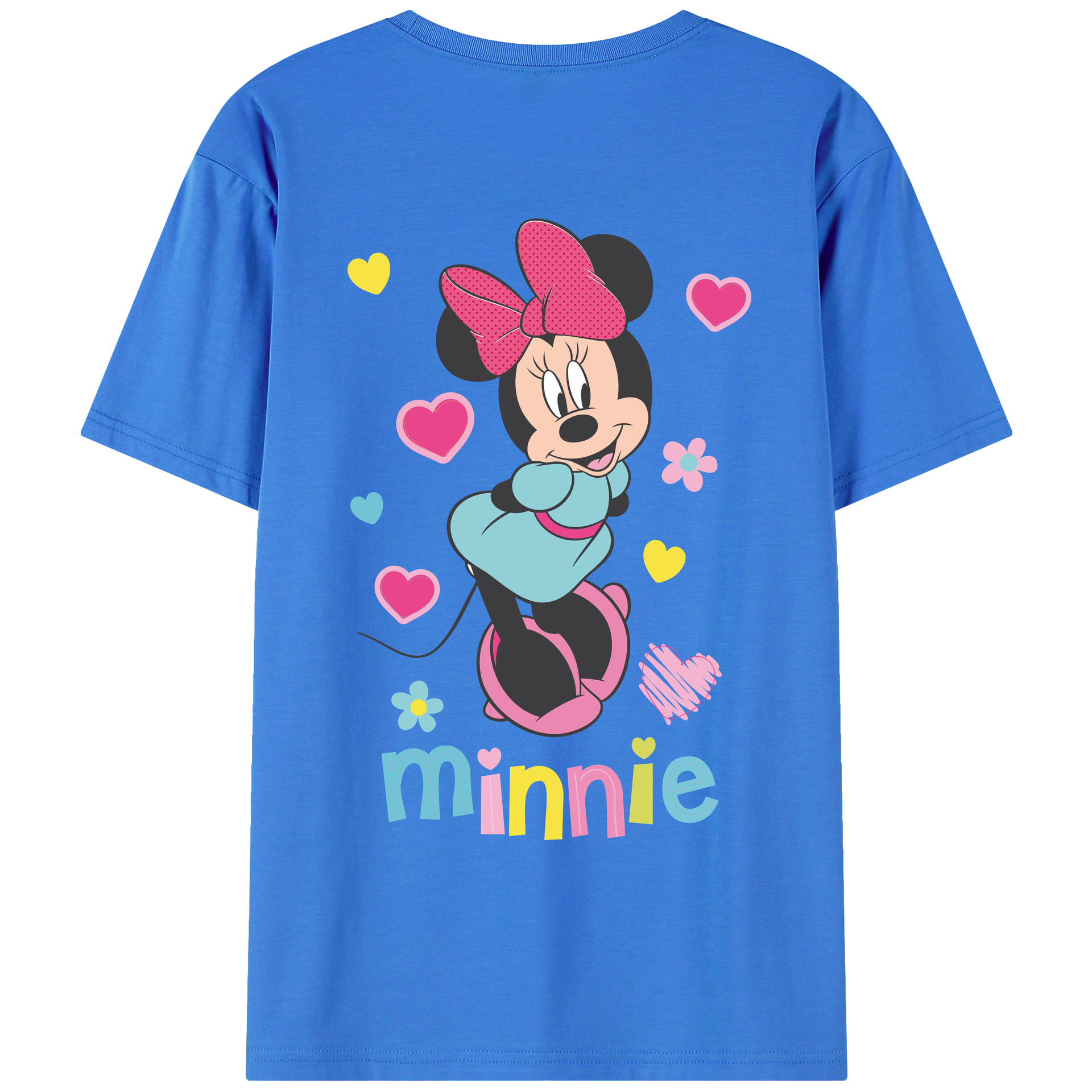 ミッキーマウス Mickey Mouse 綿100％ メンズ半袖Tシャツ（バックプリント） 通気性