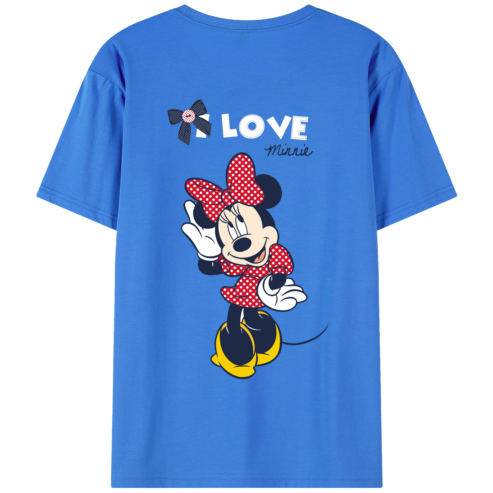 ミッキーマウス Mickey Mouse 綿100％ メンズ半袖Tシャツ（バックプリント） 通気性