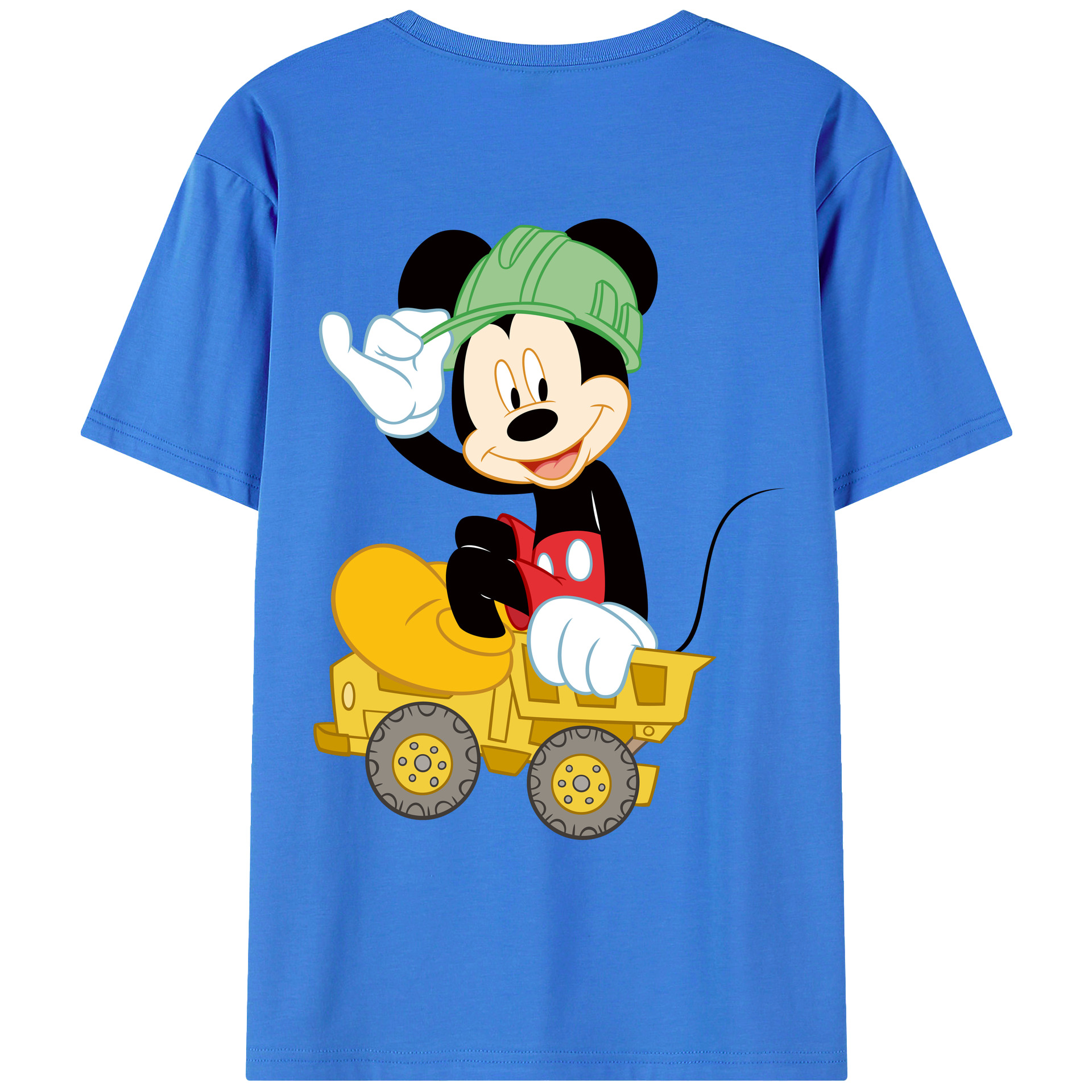 ミッキーマウス Mickey Mouse 綿100％ メンズ半袖Tシャツ（バックプリント） 通気性