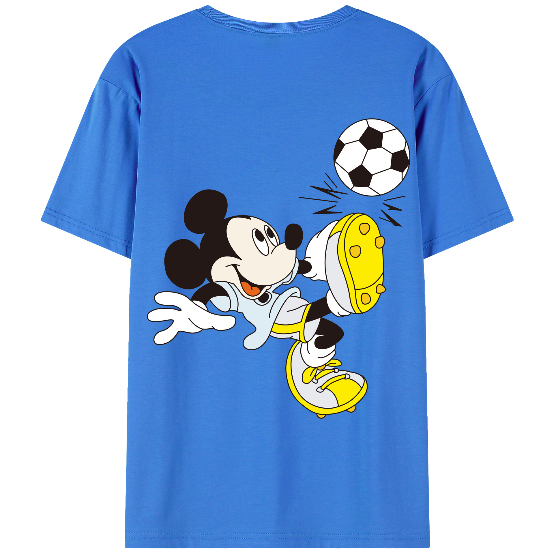 ミッキーマウス Mickey Mouse 綿100％ メンズ半袖Tシャツ（バックプリント） 通気性