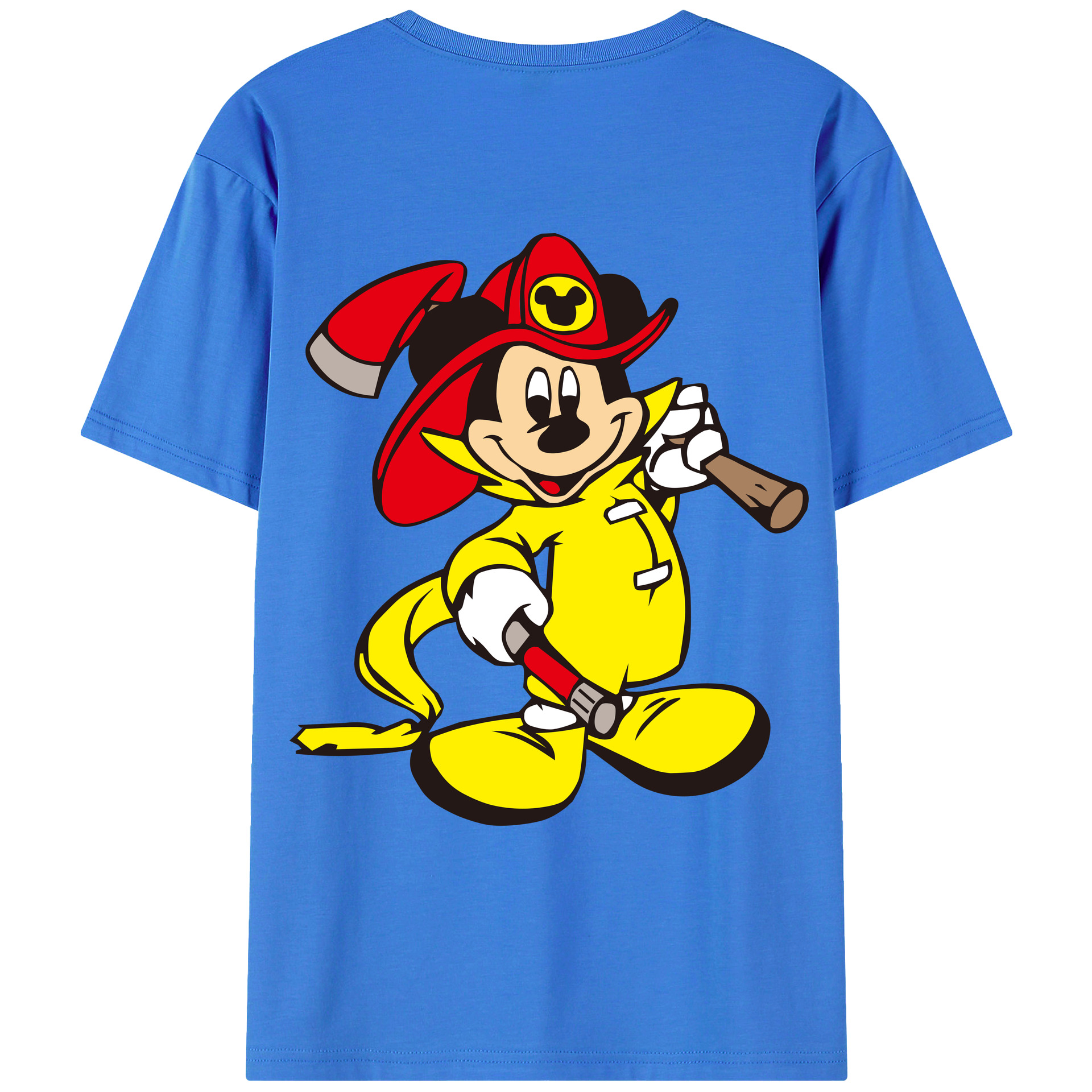 ミッキーマウス Mickey Mouse 綿100％ メンズ半袖Tシャツ（バックプリント） 通気性