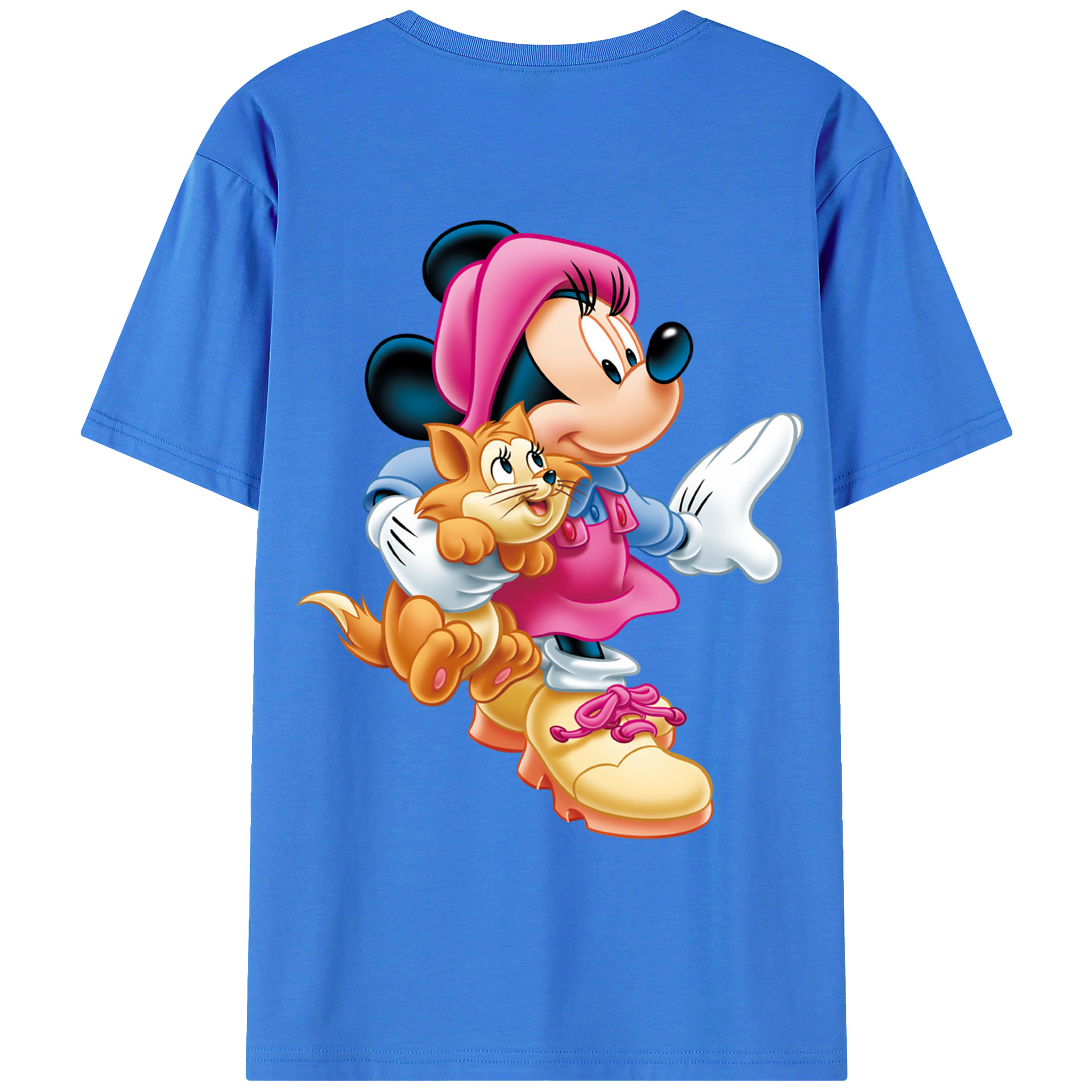 ミッキーマウス Mickey Mouse 綿100％ メンズ半袖Tシャツ（バックプリント） 通気性