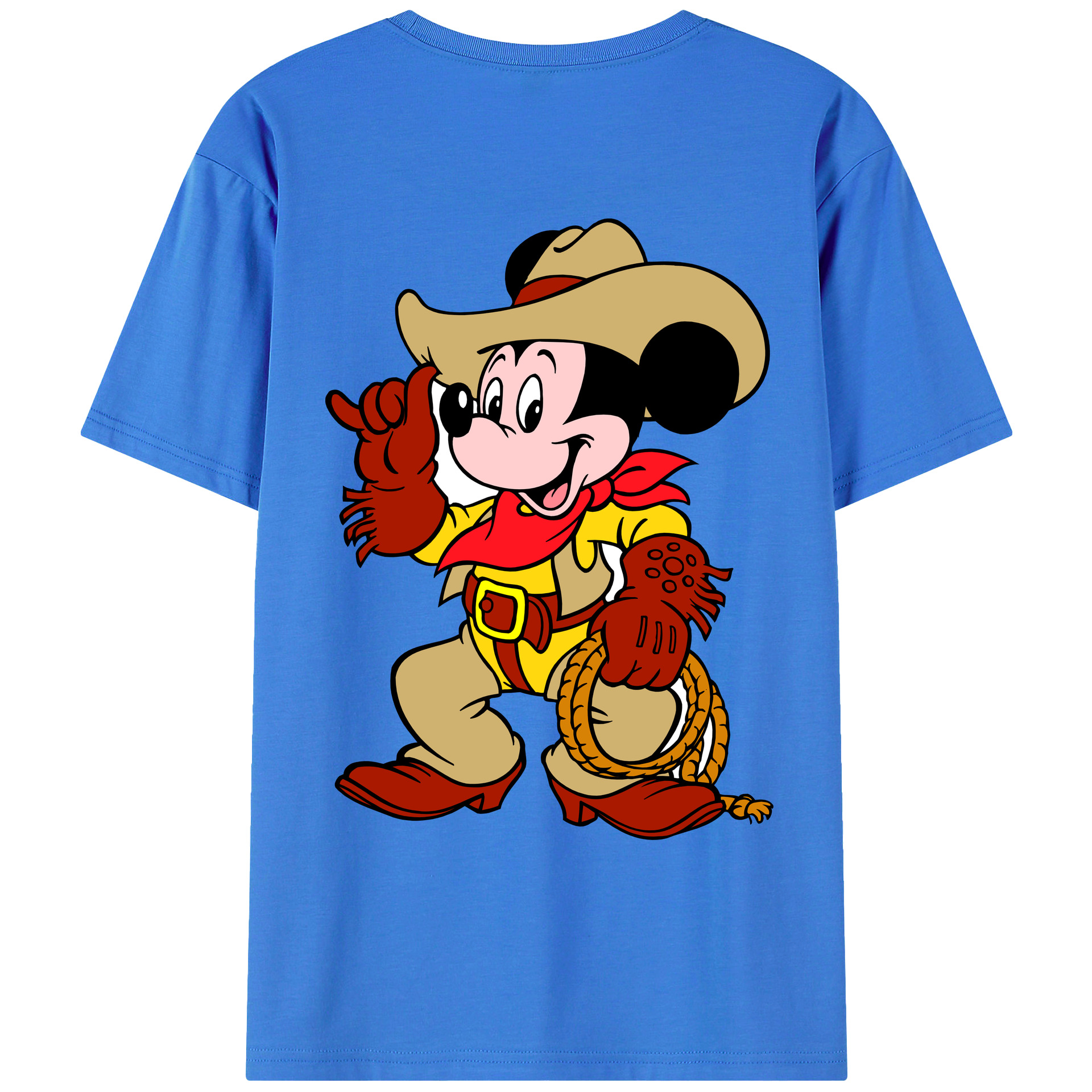 ミッキーマウス Mickey Mouse 綿100％ メンズ半袖Tシャツ（バックプリント） 通気性