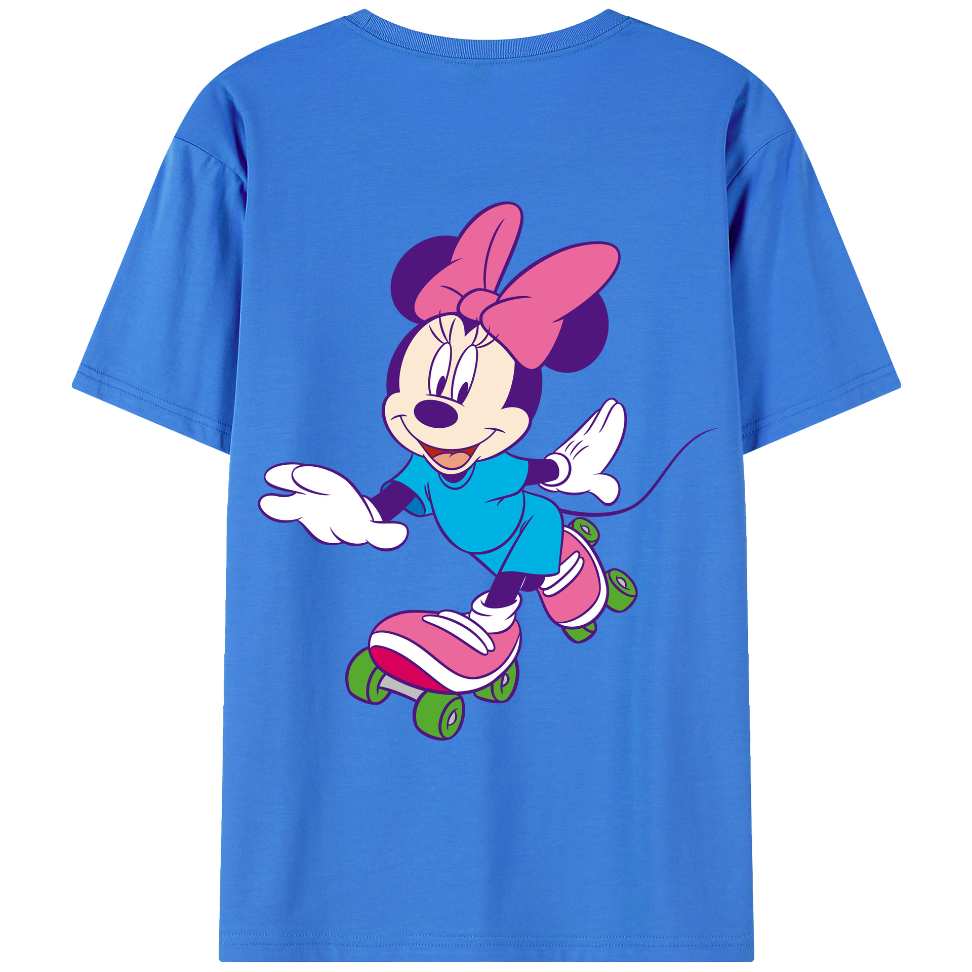 ミッキーマウス Mickey Mouse 綿100％ メンズ半袖Tシャツ（バックプリント） 通気性