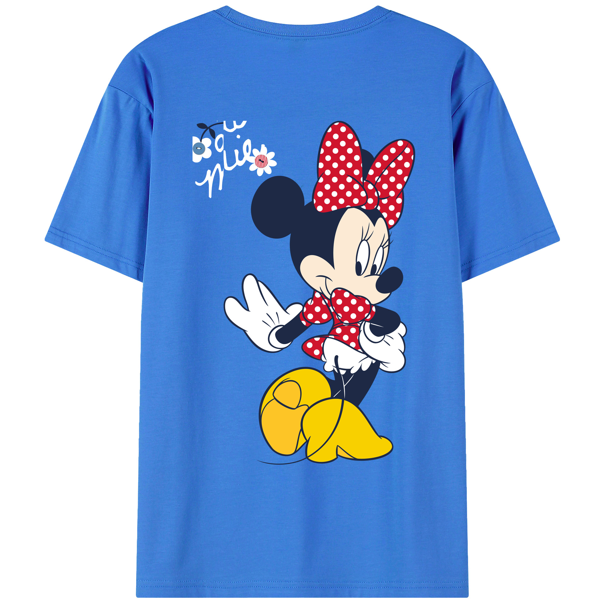 ミッキーマウス Mickey Mouse 綿100％ メンズ半袖Tシャツ（バックプリント） 通気性