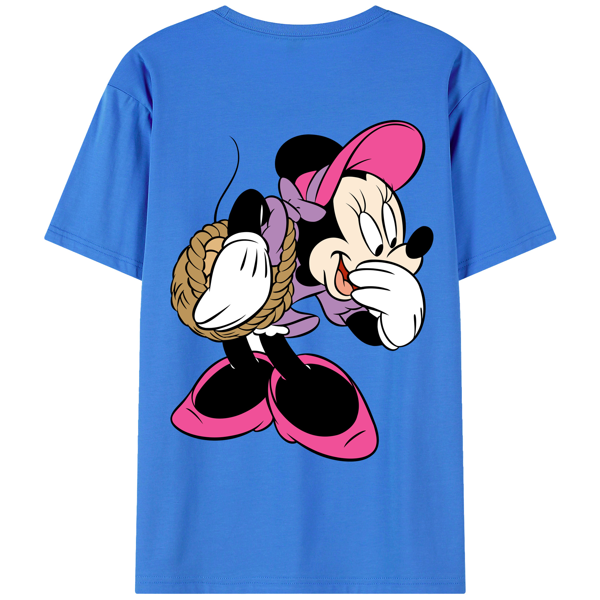 ミッキーマウス Mickey Mouse 綿100％ メンズ半袖Tシャツ（バックプリント） 通気性