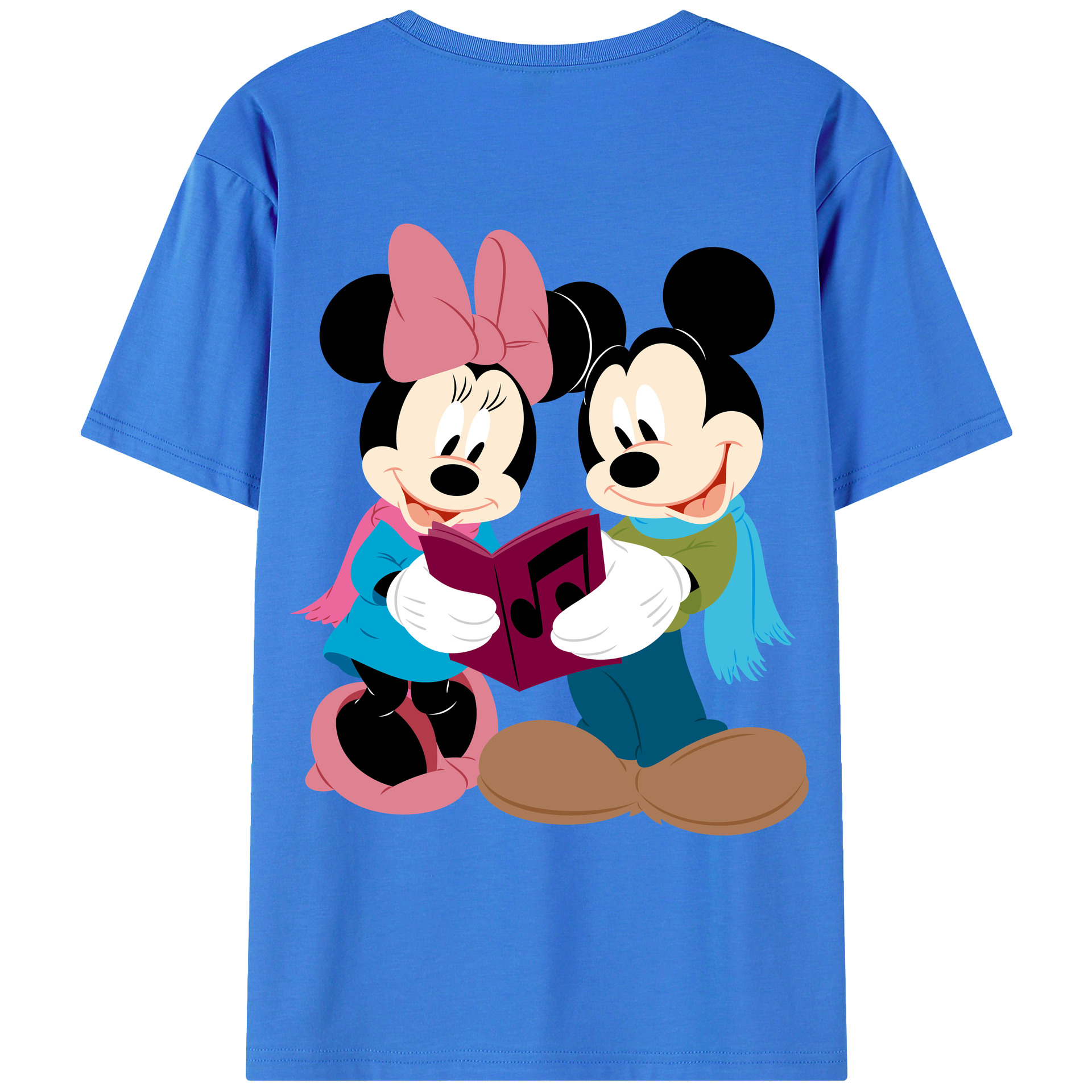 ミッキーマウス Mickey Mouse 綿100％ メンズ半袖Tシャツ（バックプリント） 通気性