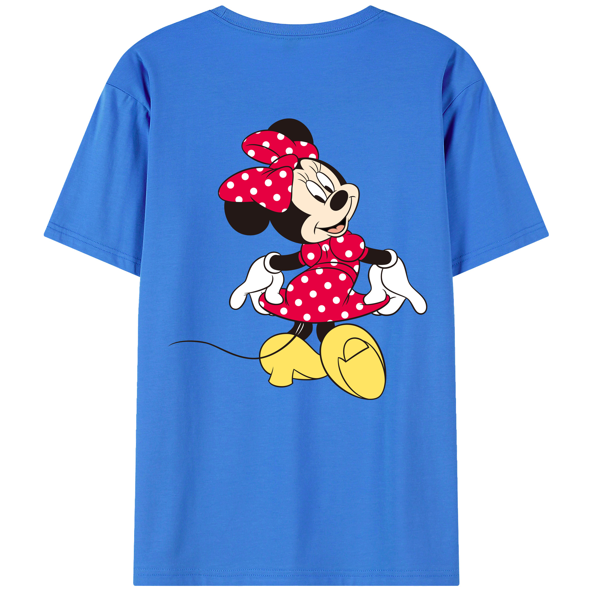 ミッキーマウス Mickey Mouse 綿100％ メンズ半袖Tシャツ（バックプリント） 通気性