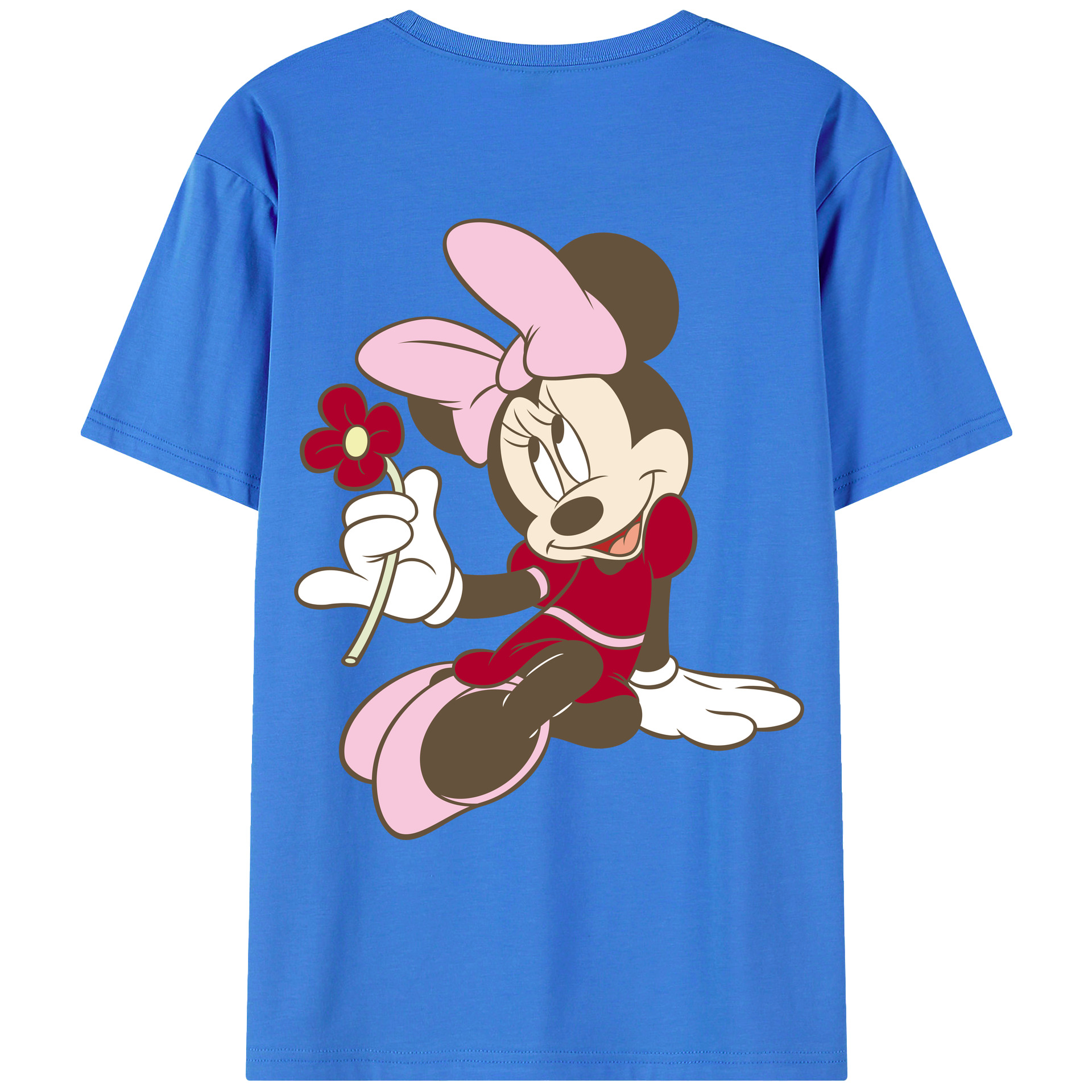 ミッキーマウス Mickey Mouse 綿100％ メンズ半袖Tシャツ（バックプリント） 通気性
