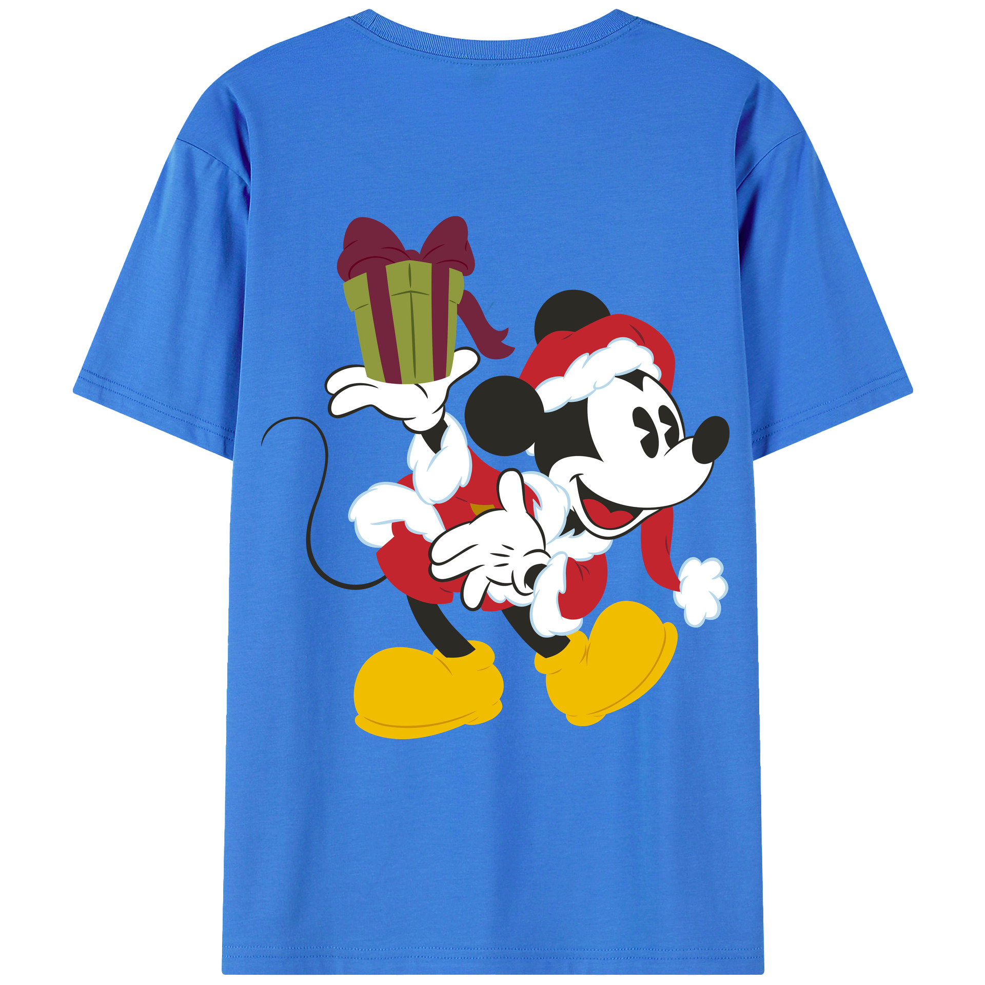 ミッキーマウス Mickey Mouse 綿100％ メンズ半袖Tシャツ（バックプリント） 通気性