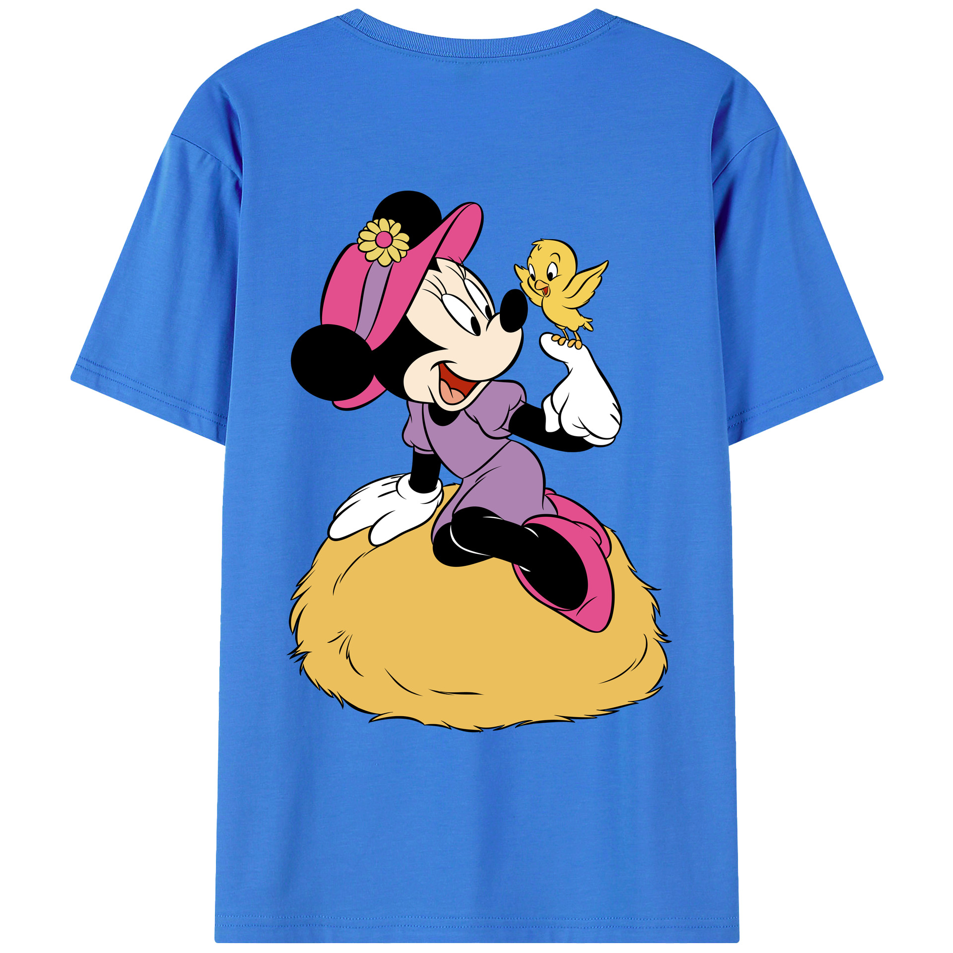 ミッキーマウス Mickey Mouse 綿100％ メンズ半袖Tシャツ（バックプリント） 通気性