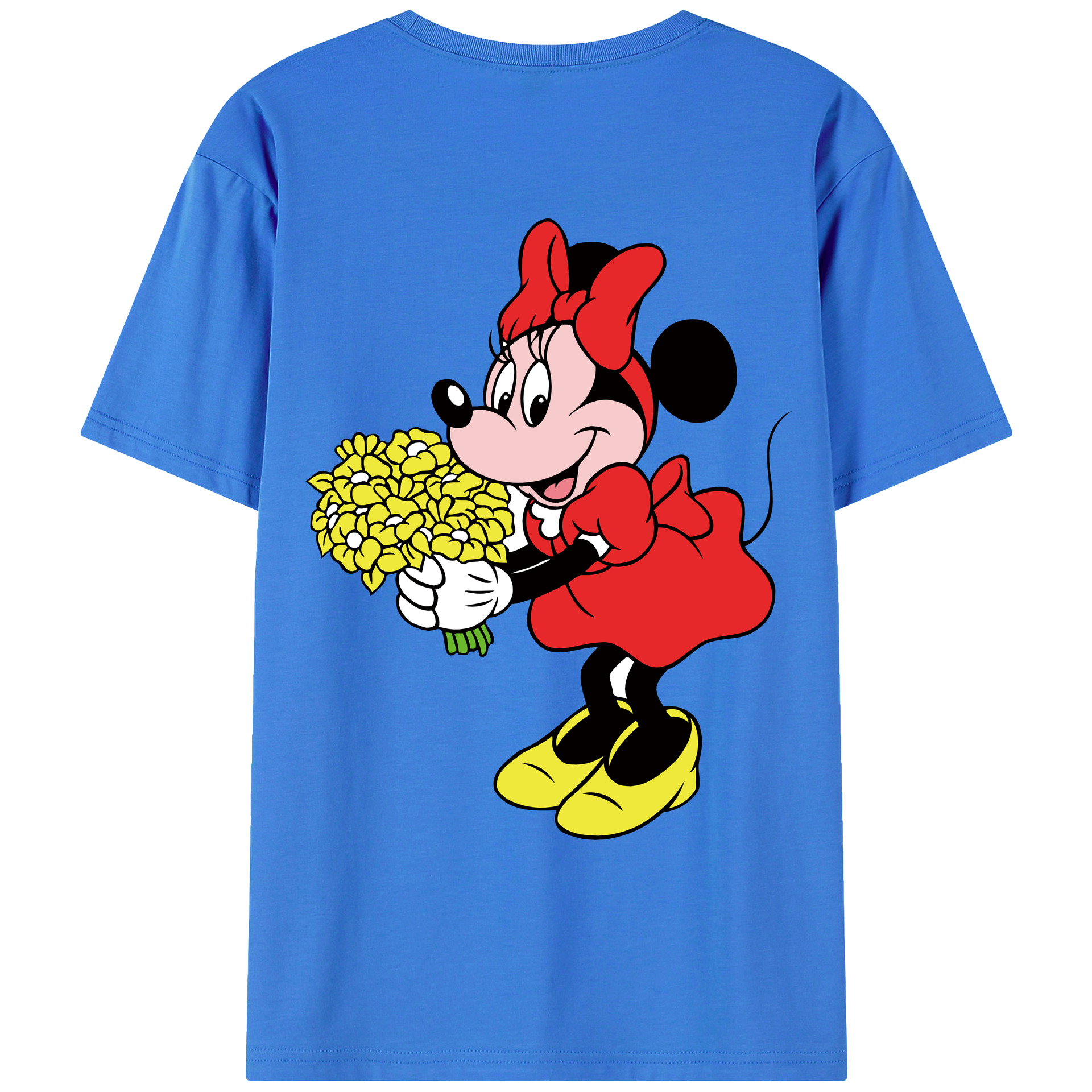 ミッキーマウス Mickey Mouse 綿100％ メンズ半袖Tシャツ（バックプリント） 通気性